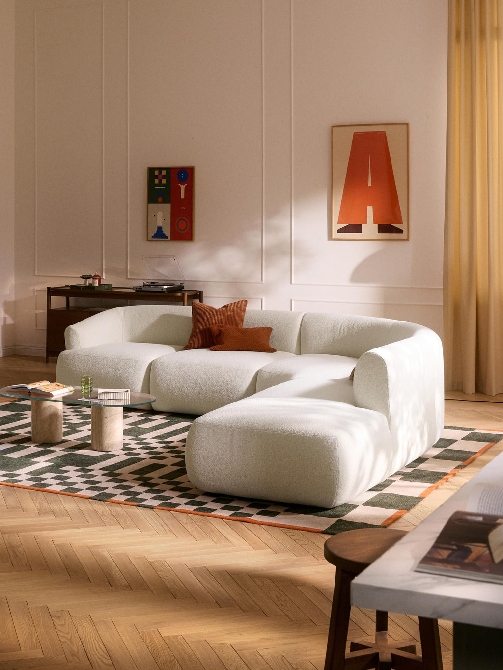 Sofia Modular Bouclé Corner Sofa (4-seater)