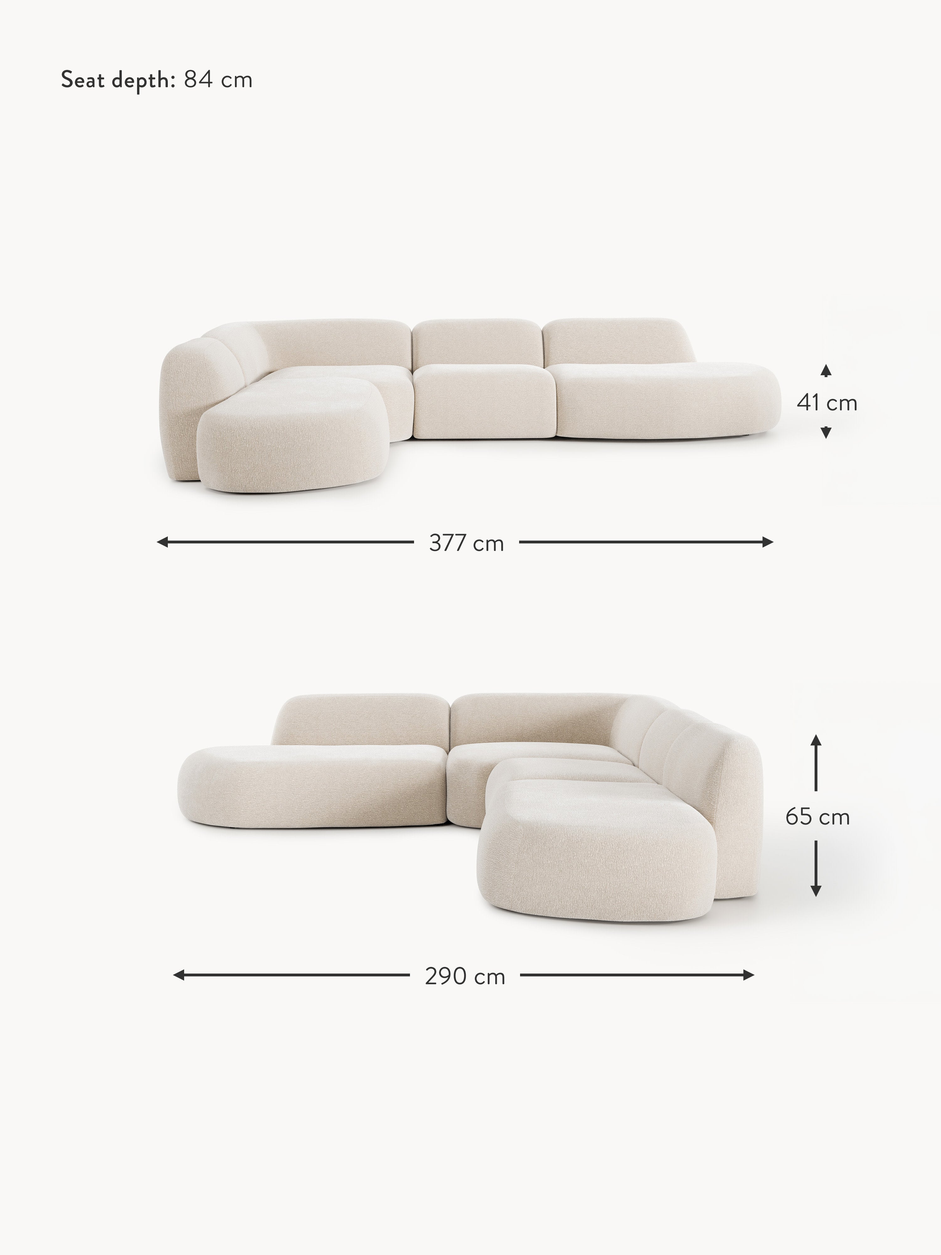 Wolke XL Modular Corner Sofa with Chaise Ends