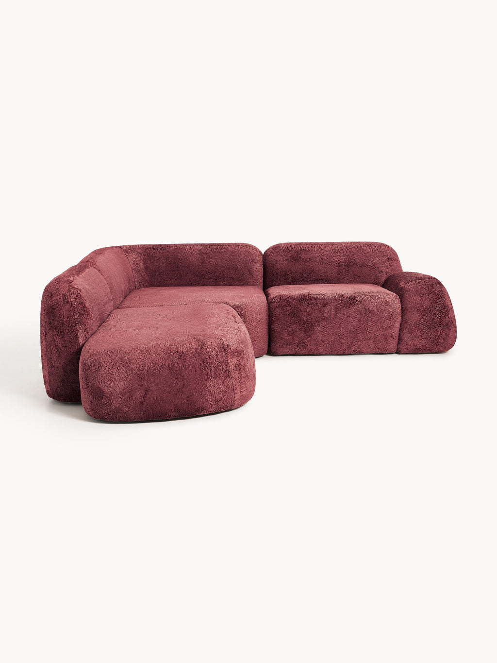 Wolke Modular Teddy Bouclé Corner Sofa (4-seater) with Chaise End
