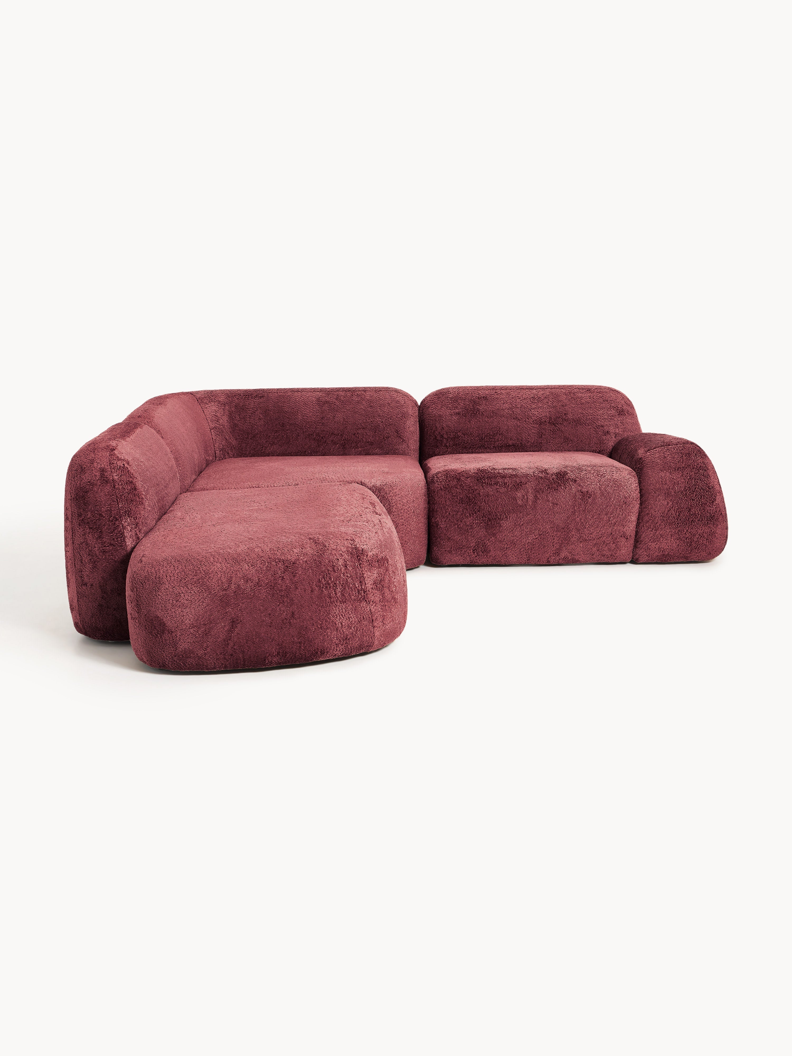 Wolke Modular Teddy Bouclé Corner Sofa (4-seater) with Chaise End