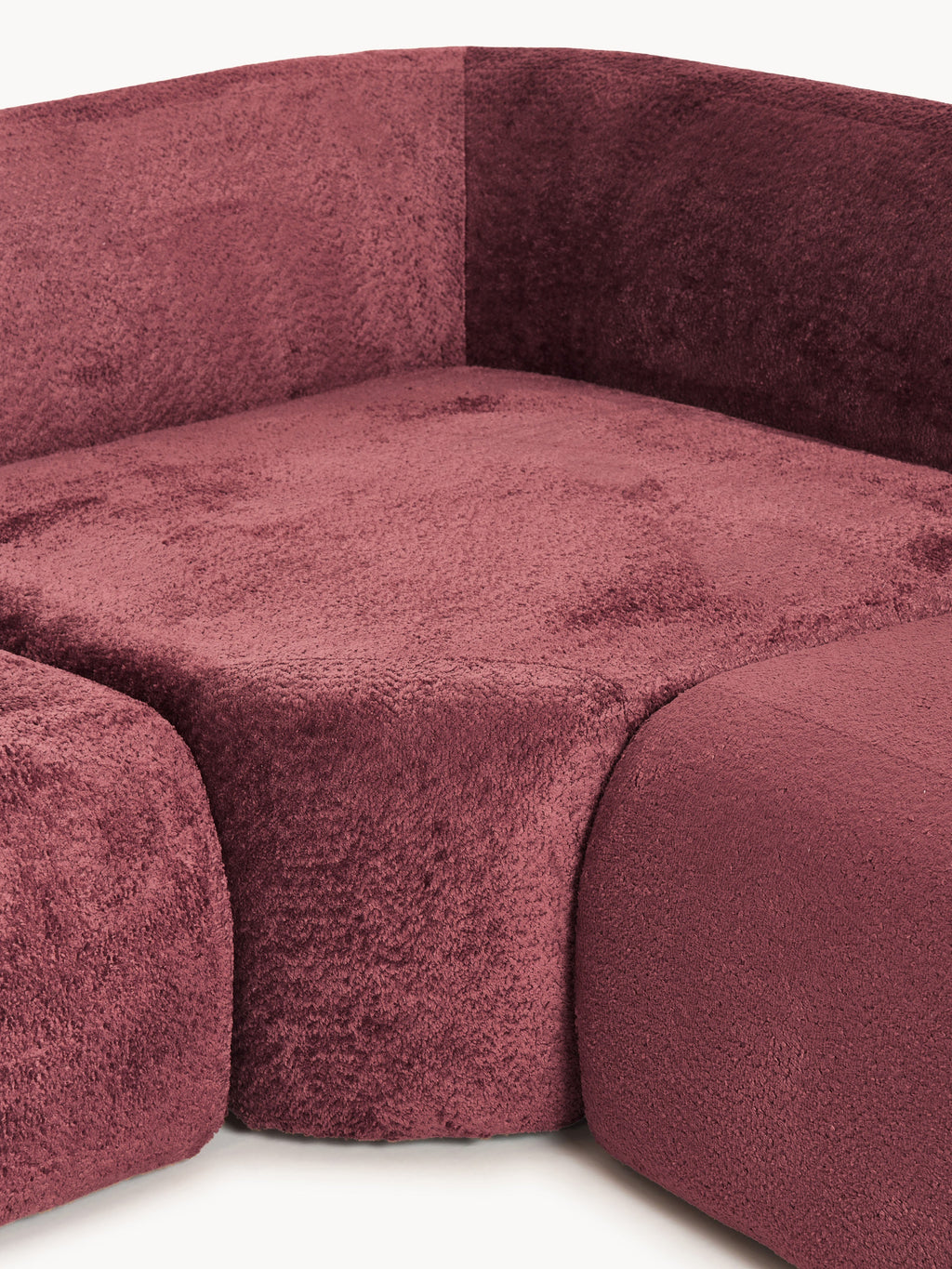 Wolke Modular Teddy Bouclé Corner Sofa (4-seater) with Chaise End