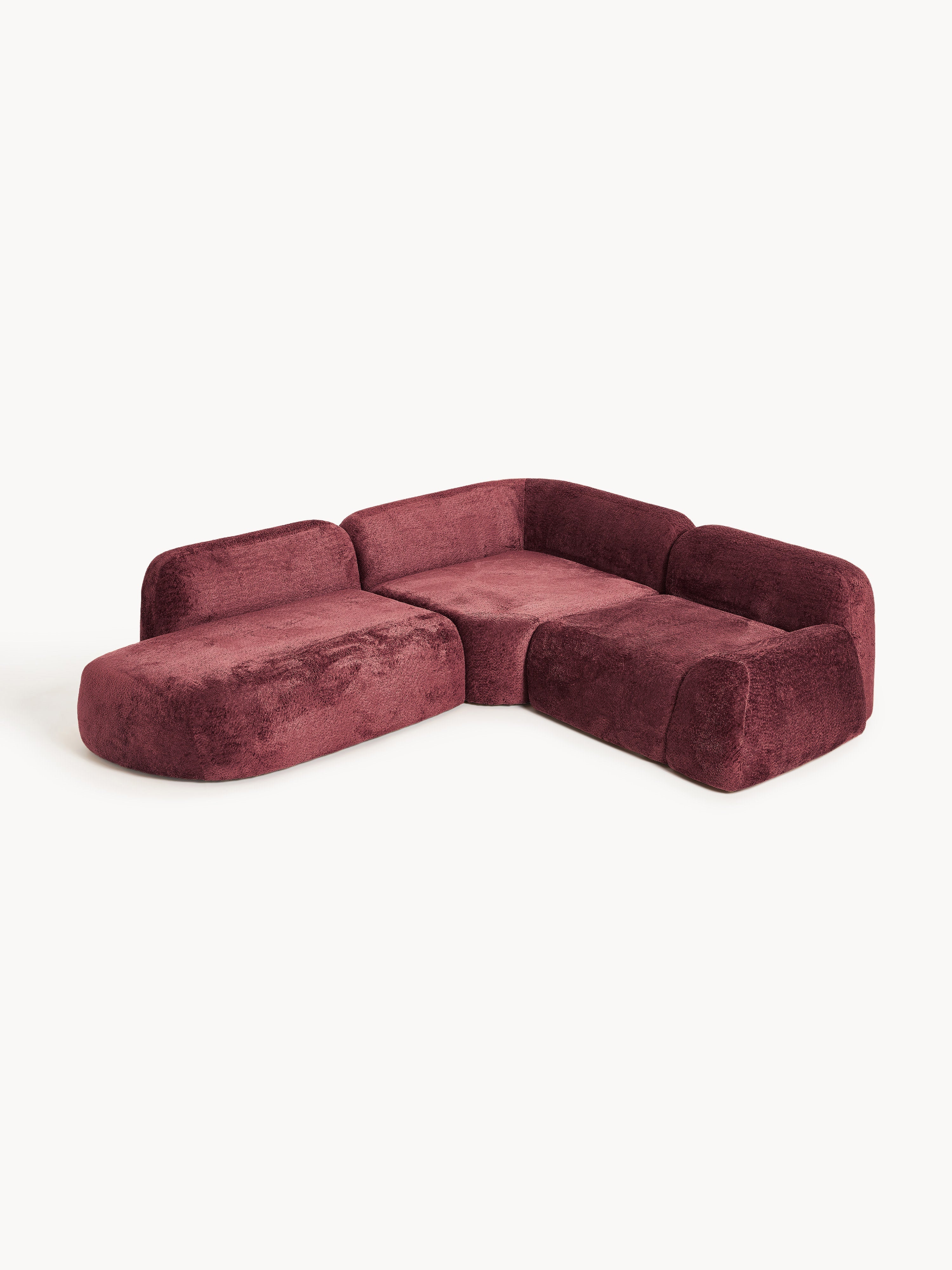 Wolke Modular Teddy Bouclé Corner Sofa (4-seater) with Chaise End