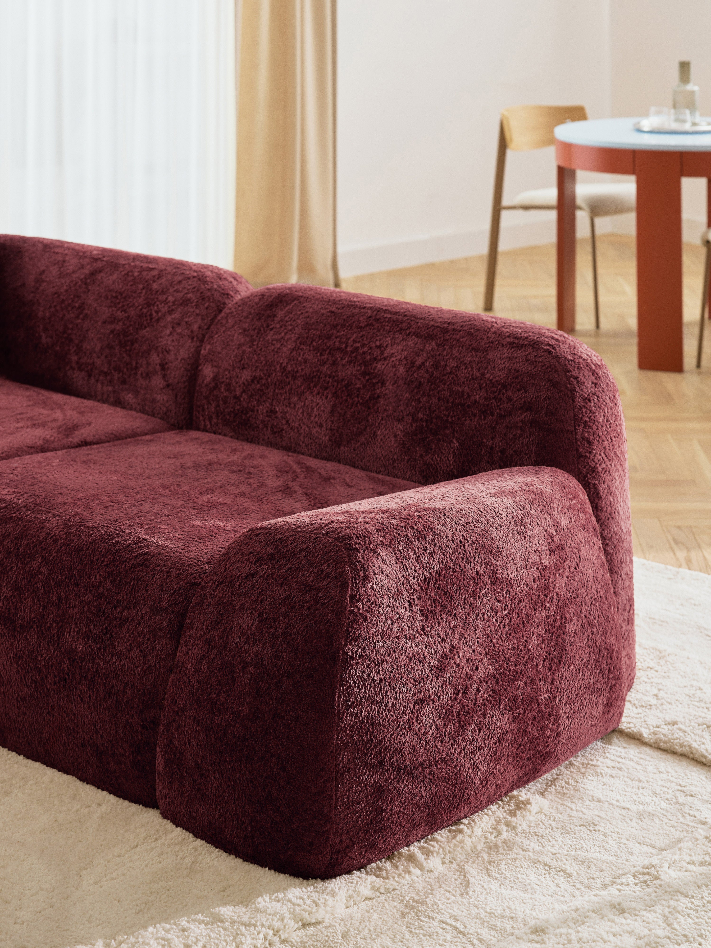 Wolke Modular Teddy Bouclé Corner Sofa (4-seater) with Chaise End