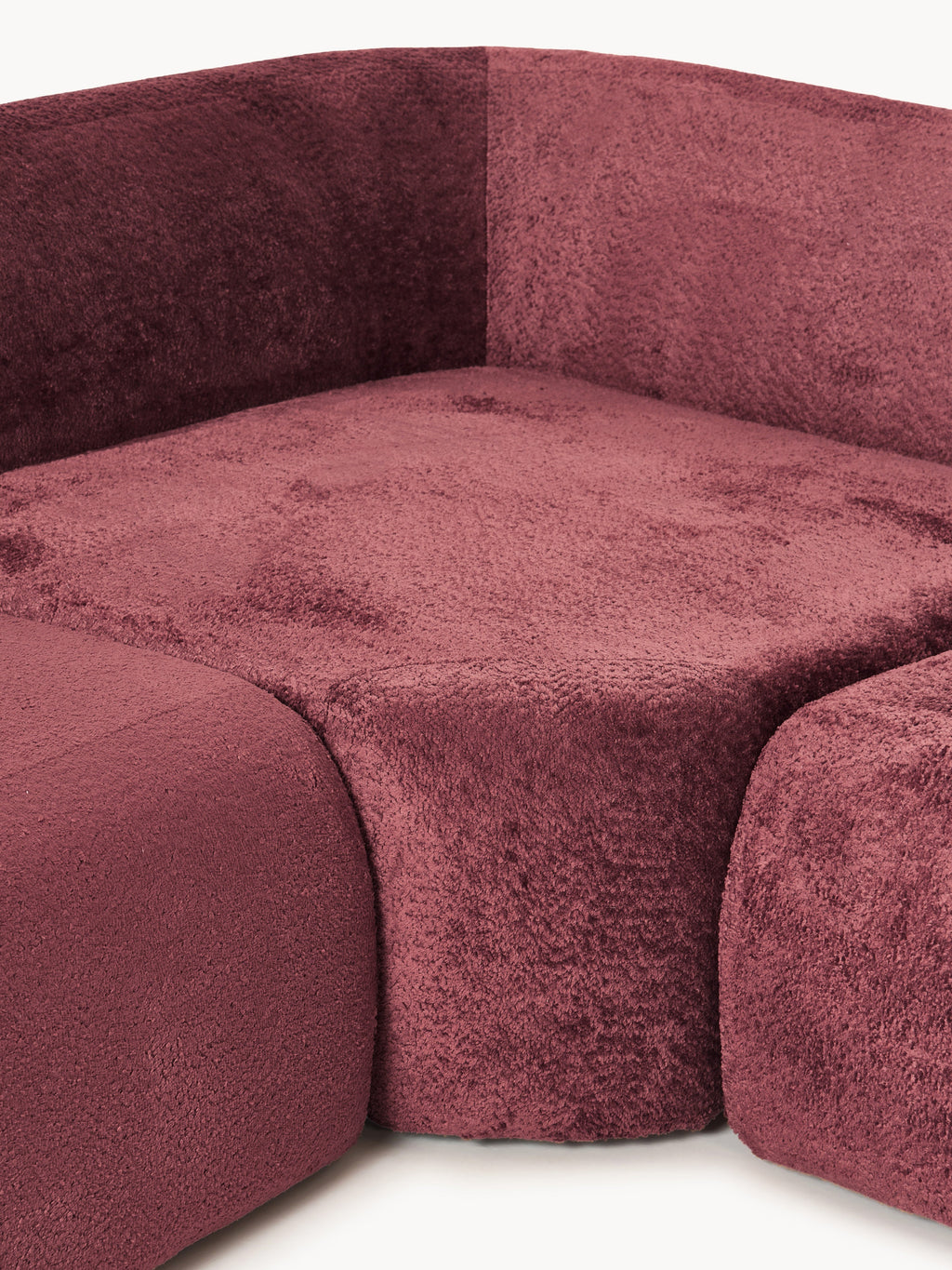 Wolke Modular Teddy Bouclé Corner Sofa (4-seater) with Chaise End