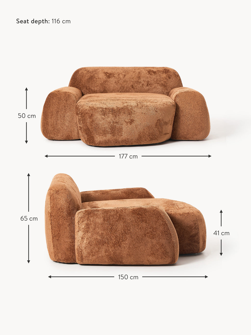 Wolke XL Teddy Bouclé Lounge Chair