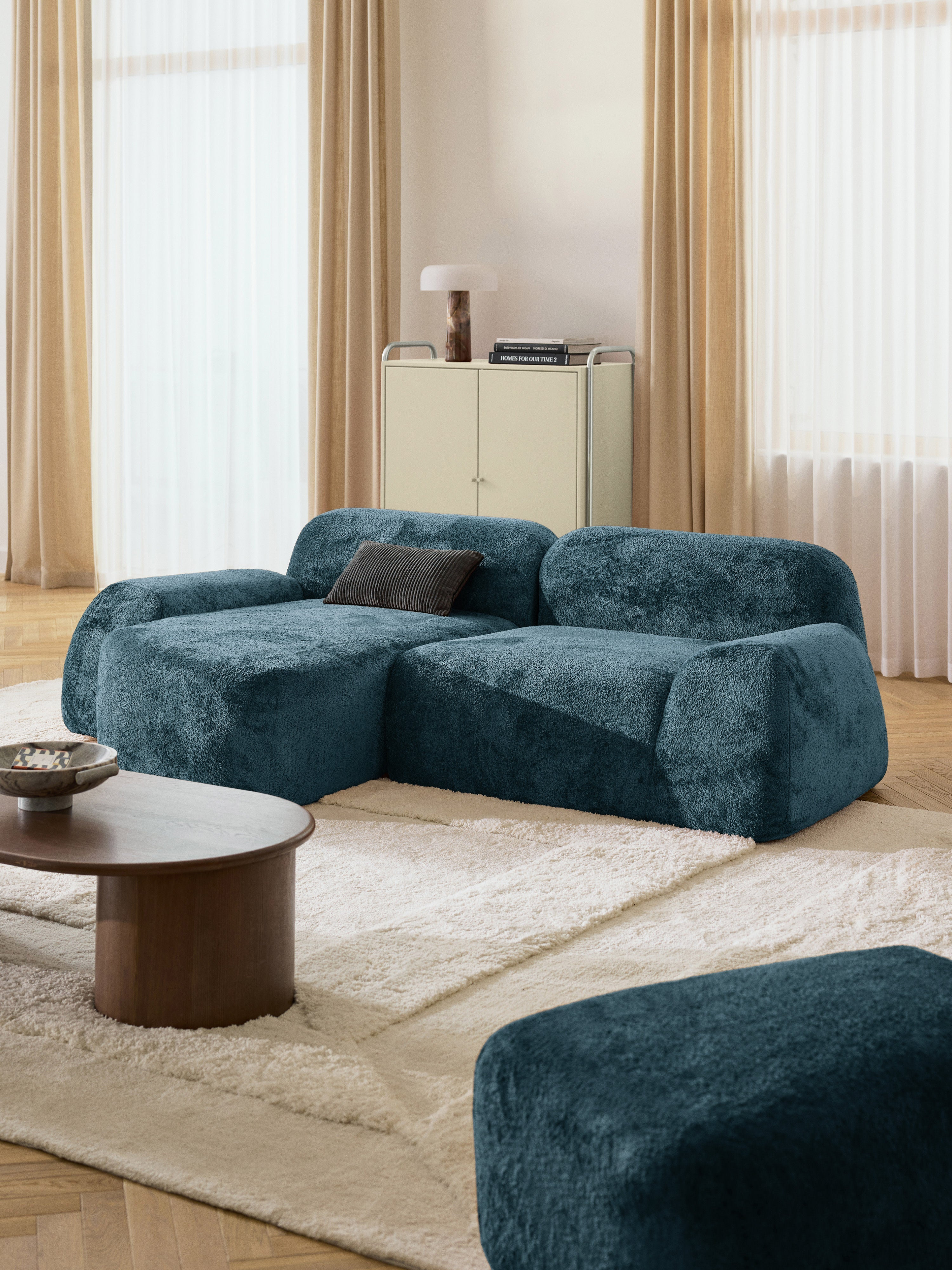 Wolke Modular Teddy Bouclé Corner Sofa (3-seater)