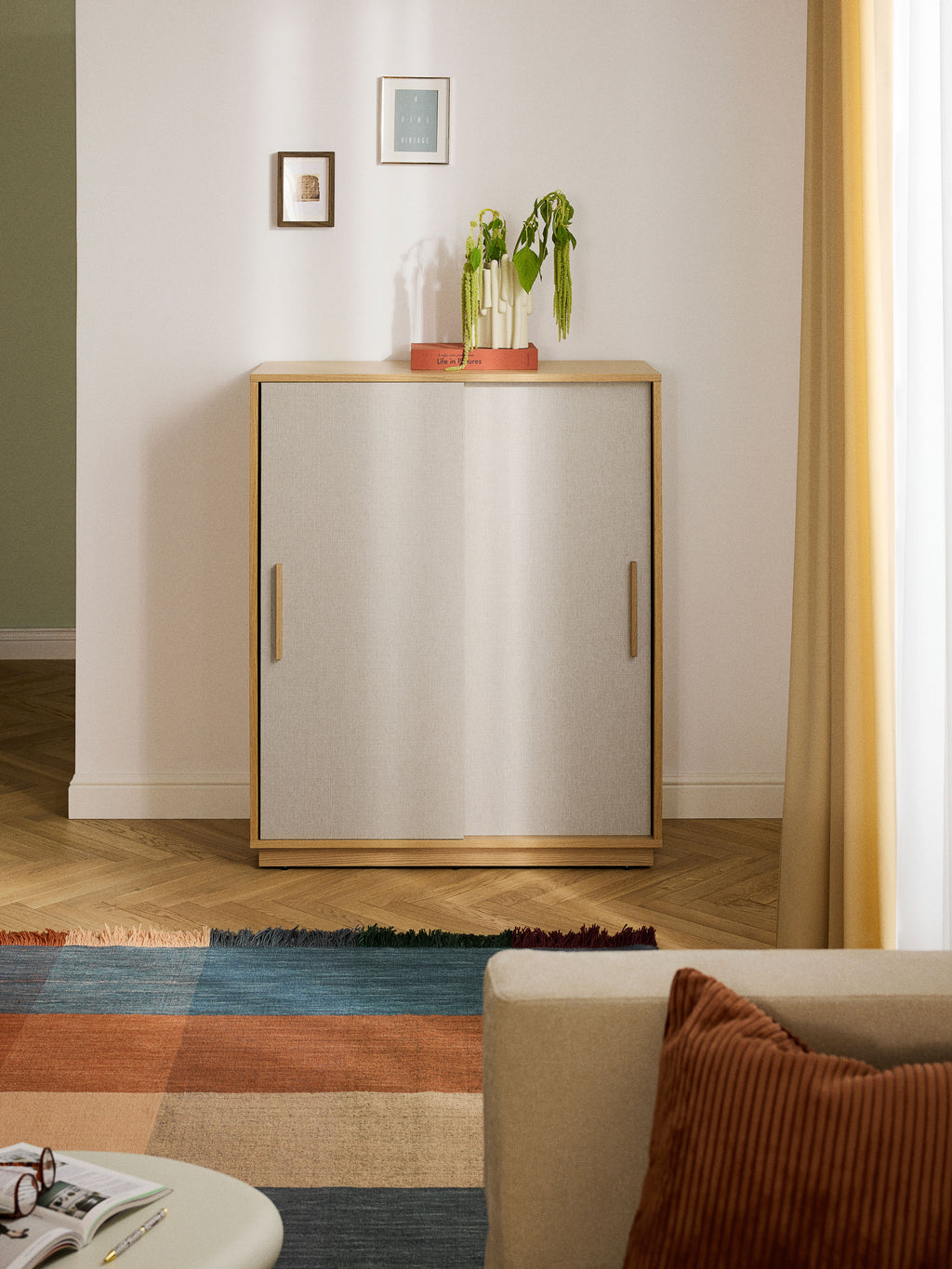Wisp Wooden Highboard with Upholstered Front