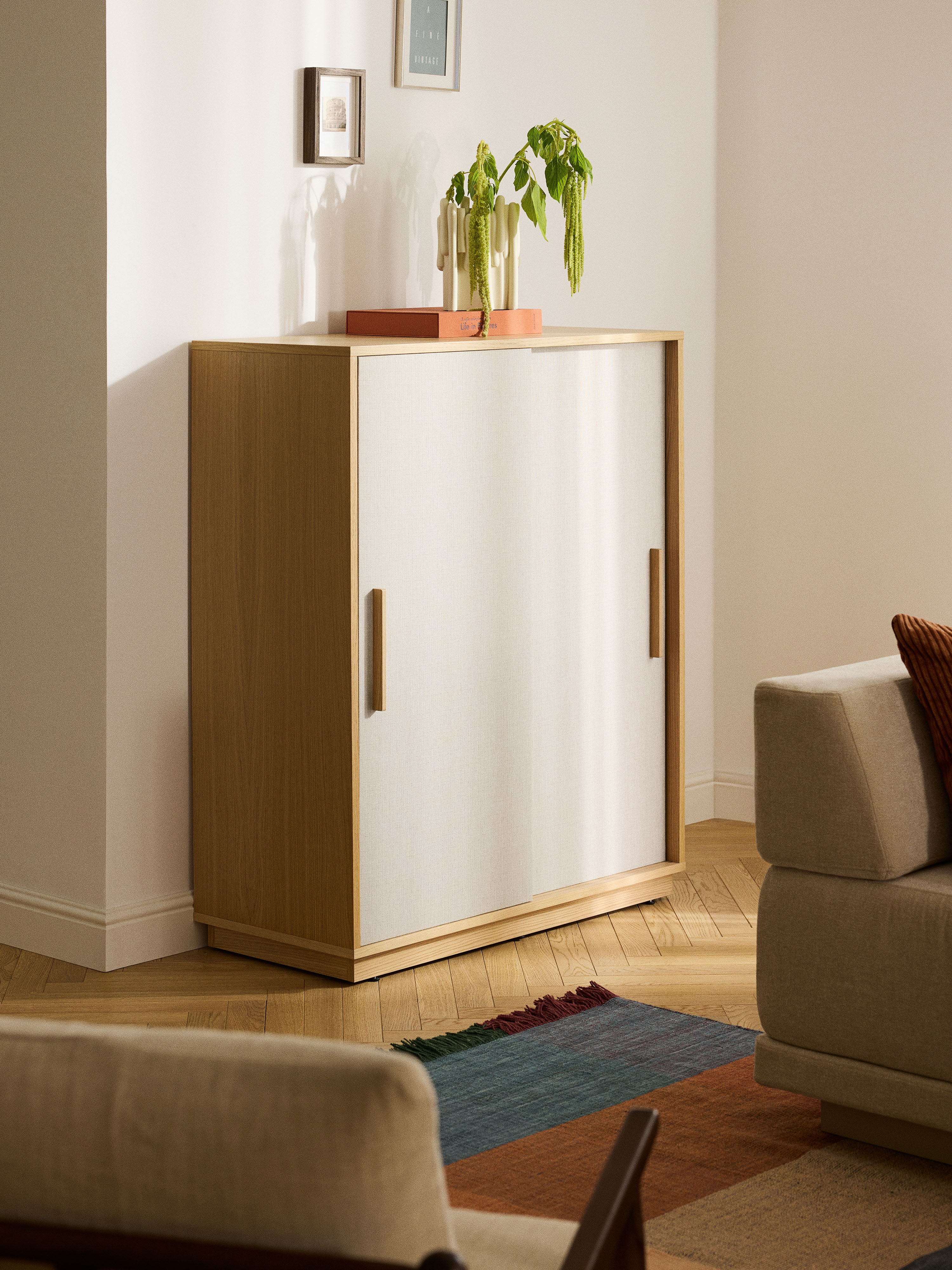 Wisp Wooden Highboard with Upholstered Front