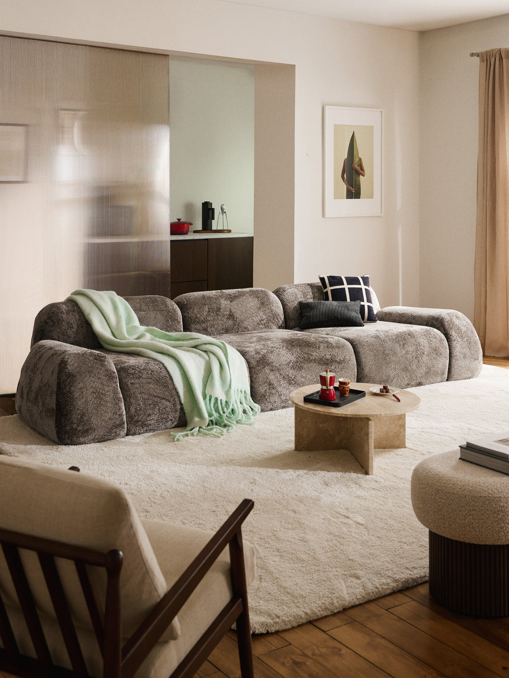 Wolke Modular Teddy Bouclé Sofa (4-seater)