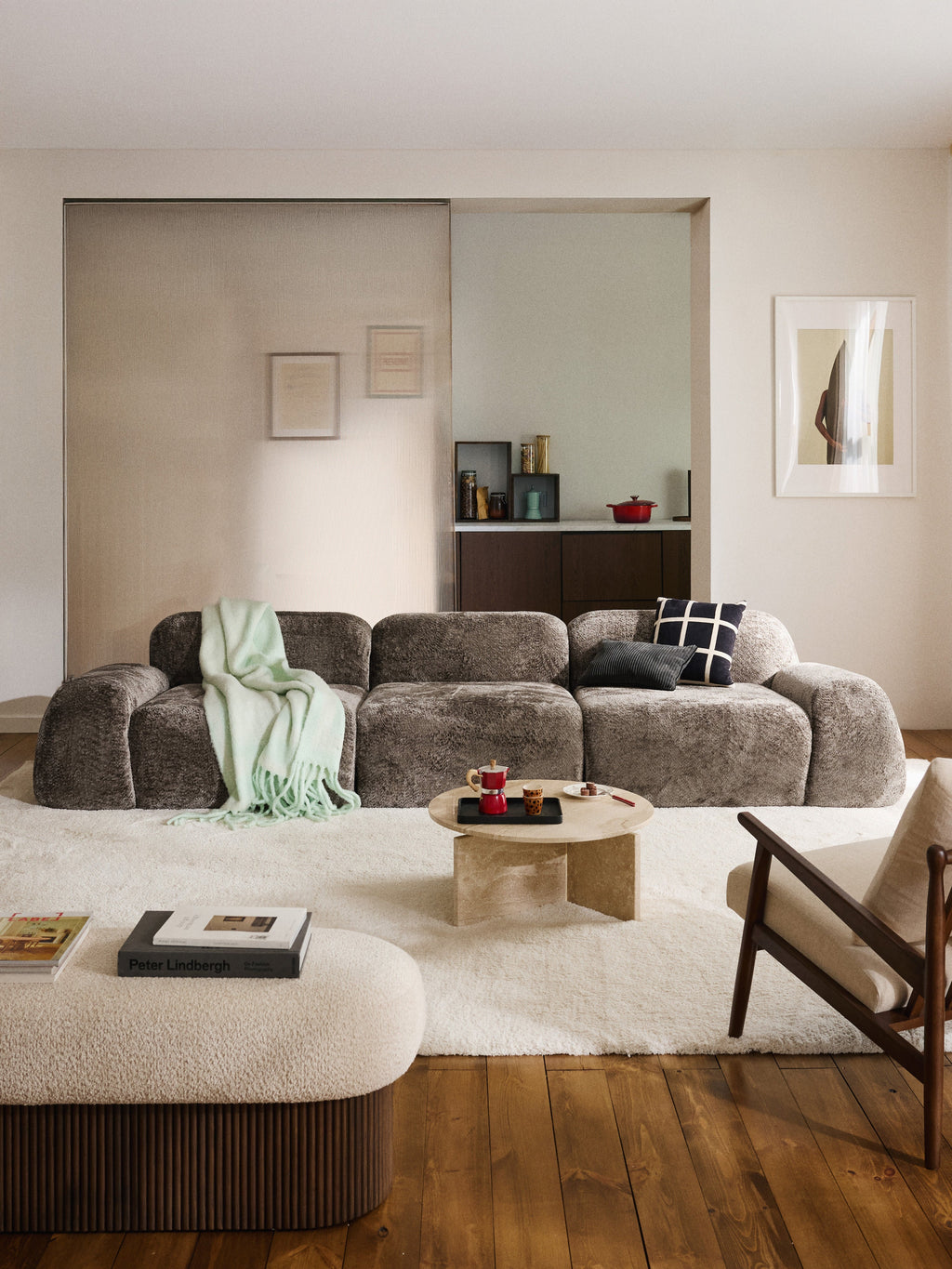 Wolke Modular Teddy Bouclé Sofa (4-seater)