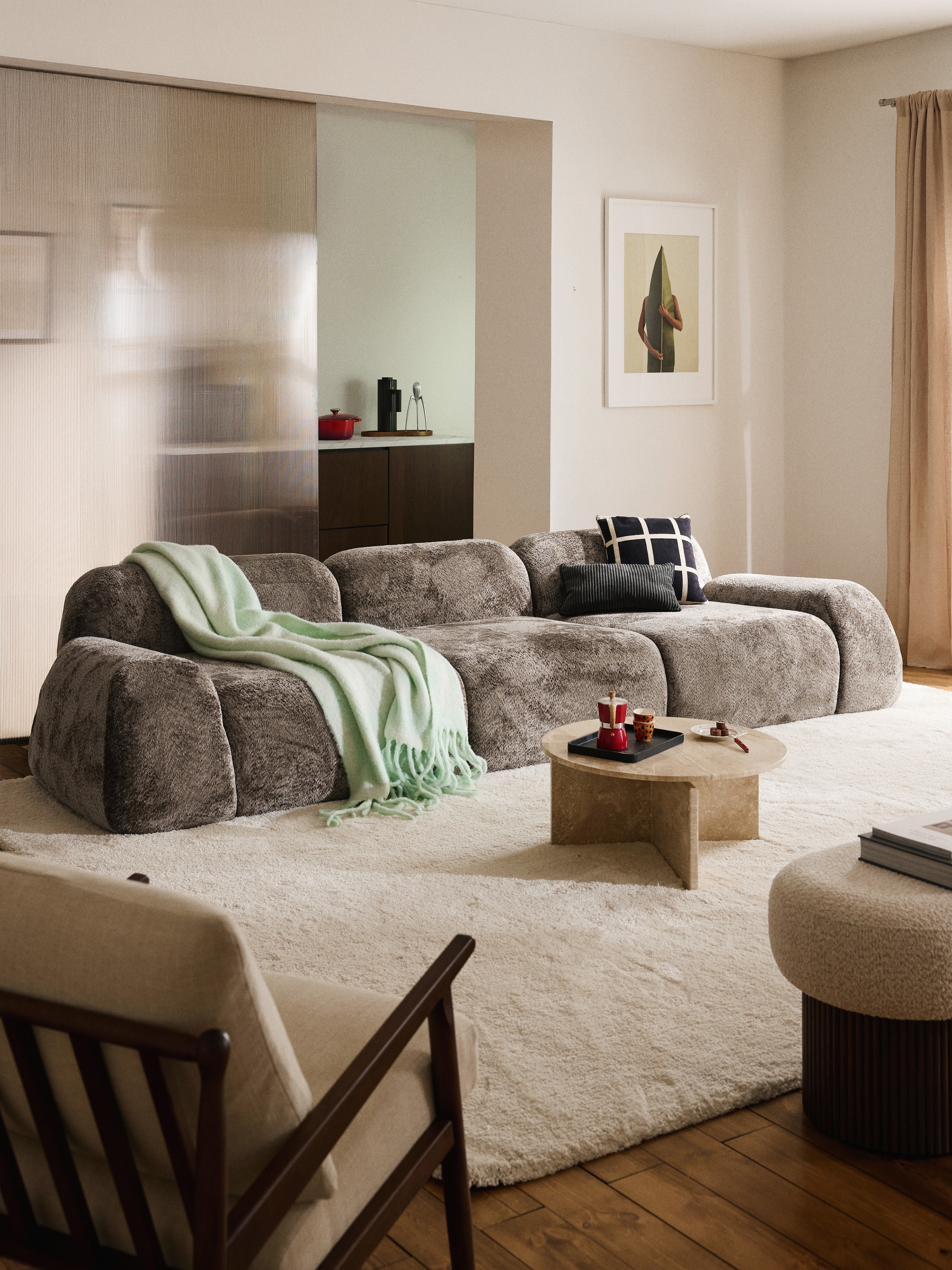 Wolke Modular Teddy Bouclé Sofa (4-seater)