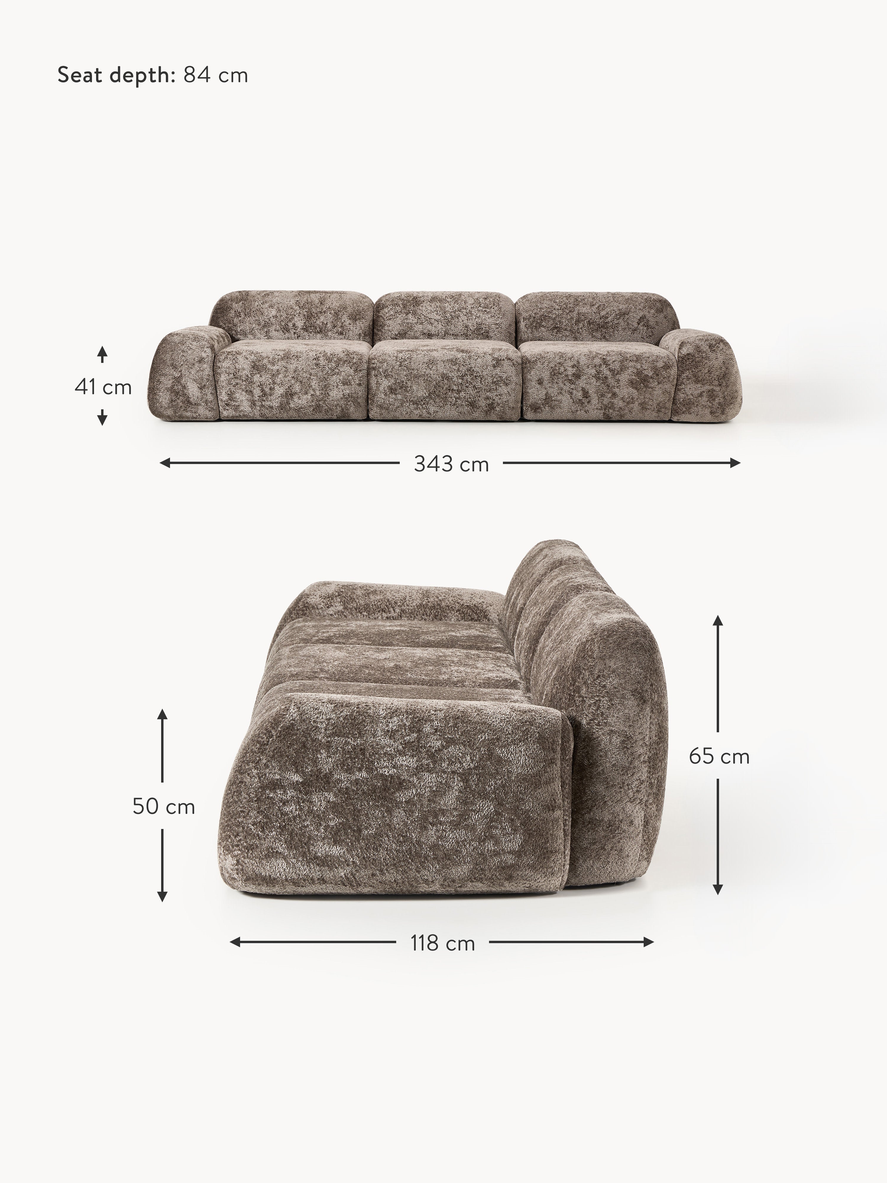Wolke Modular Teddy Bouclé Sofa (4-seater)