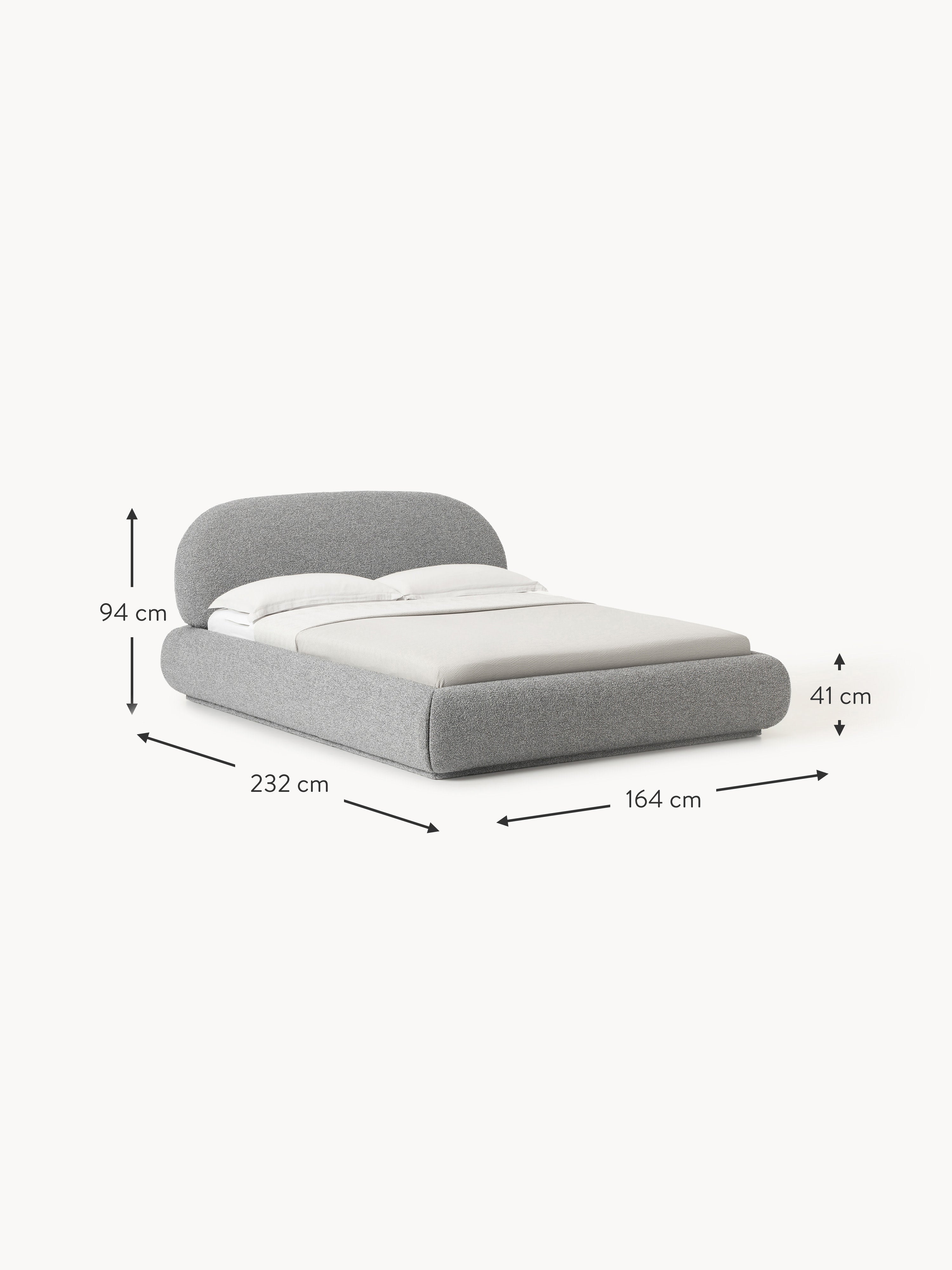 Alba Upholstered Bouclé Bed with Storage