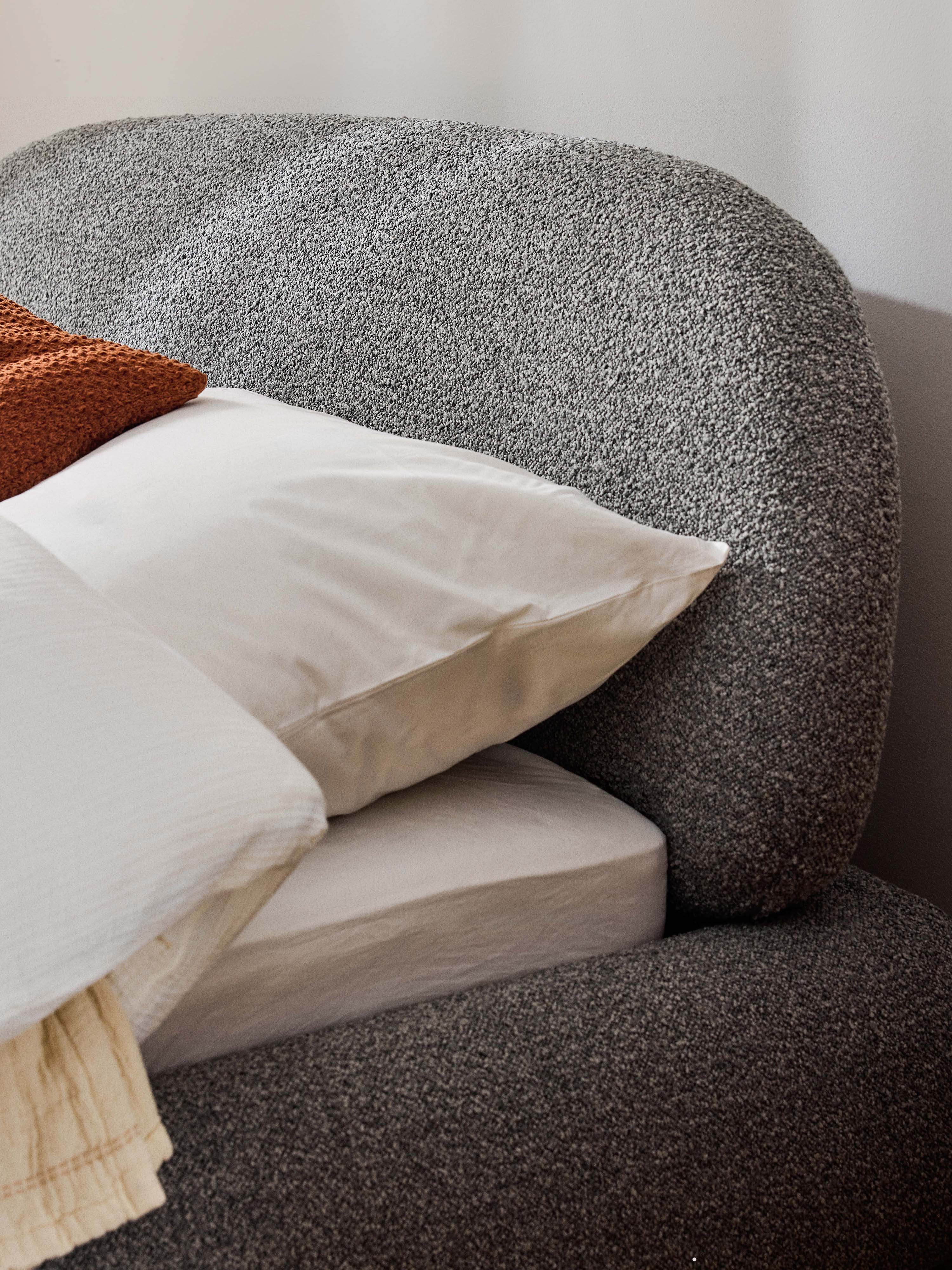 Alba Upholstered Bouclé Bed with Storage