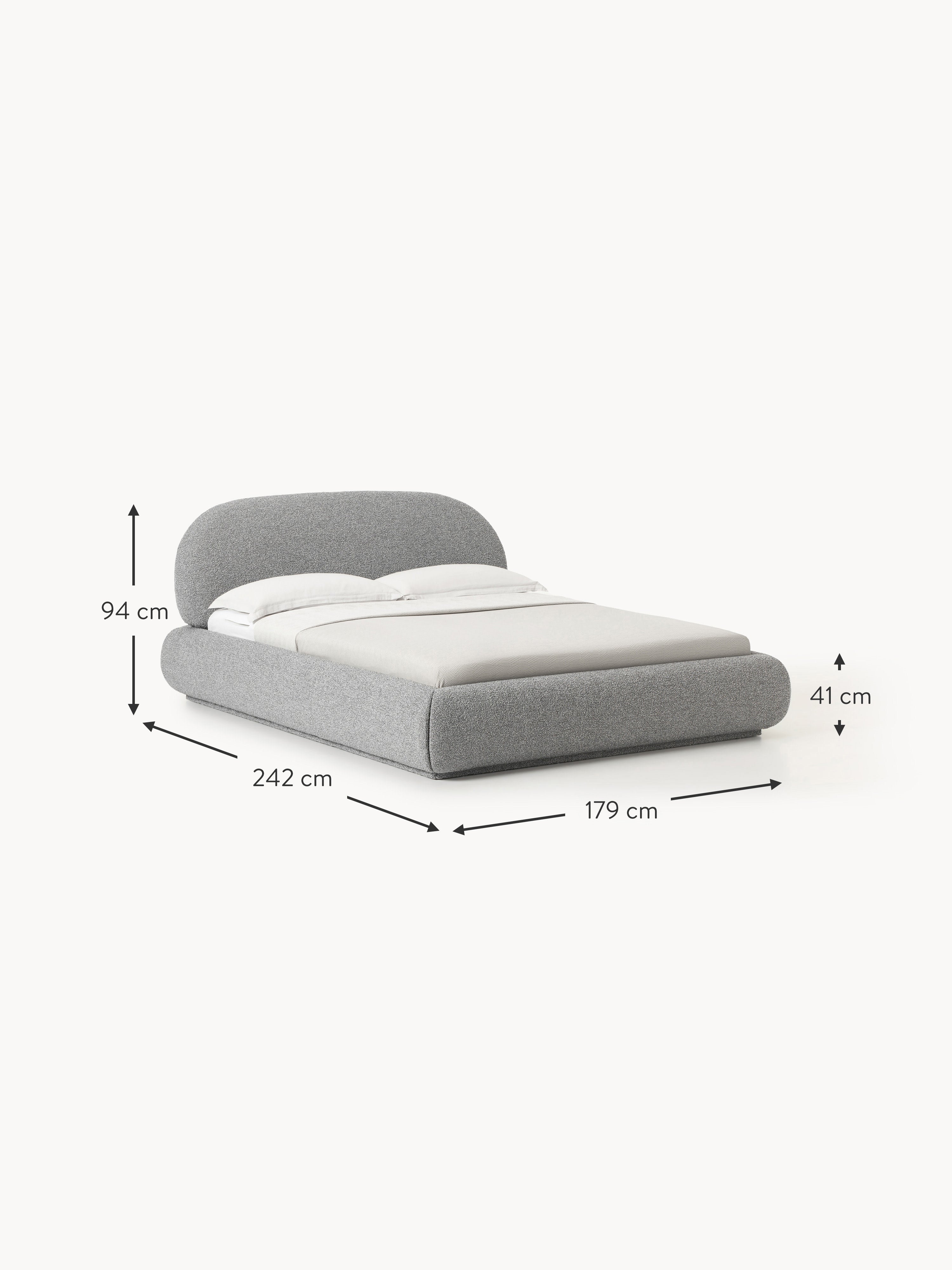 Alba Upholstered Bouclé Bed with Storage