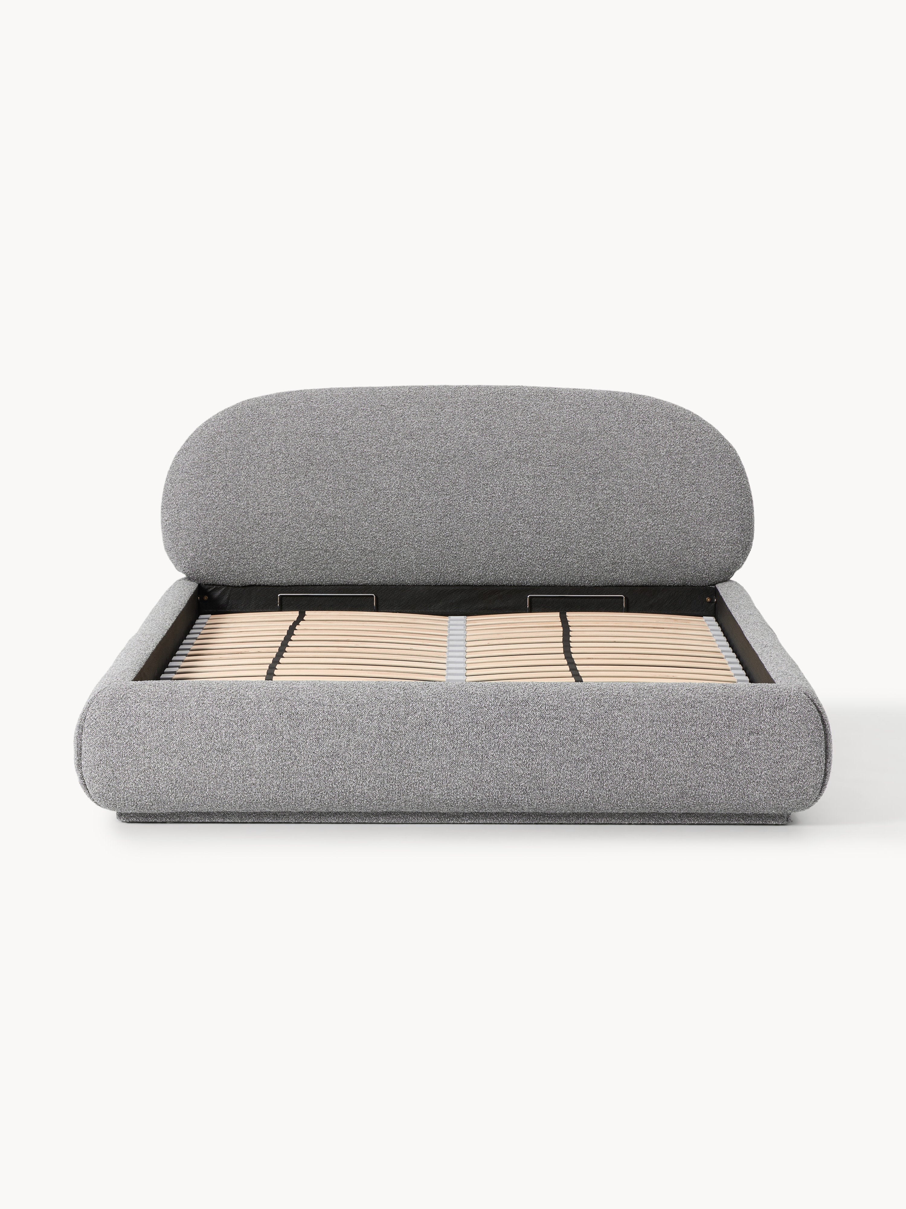 Alba Upholstered Bouclé Bed with Storage