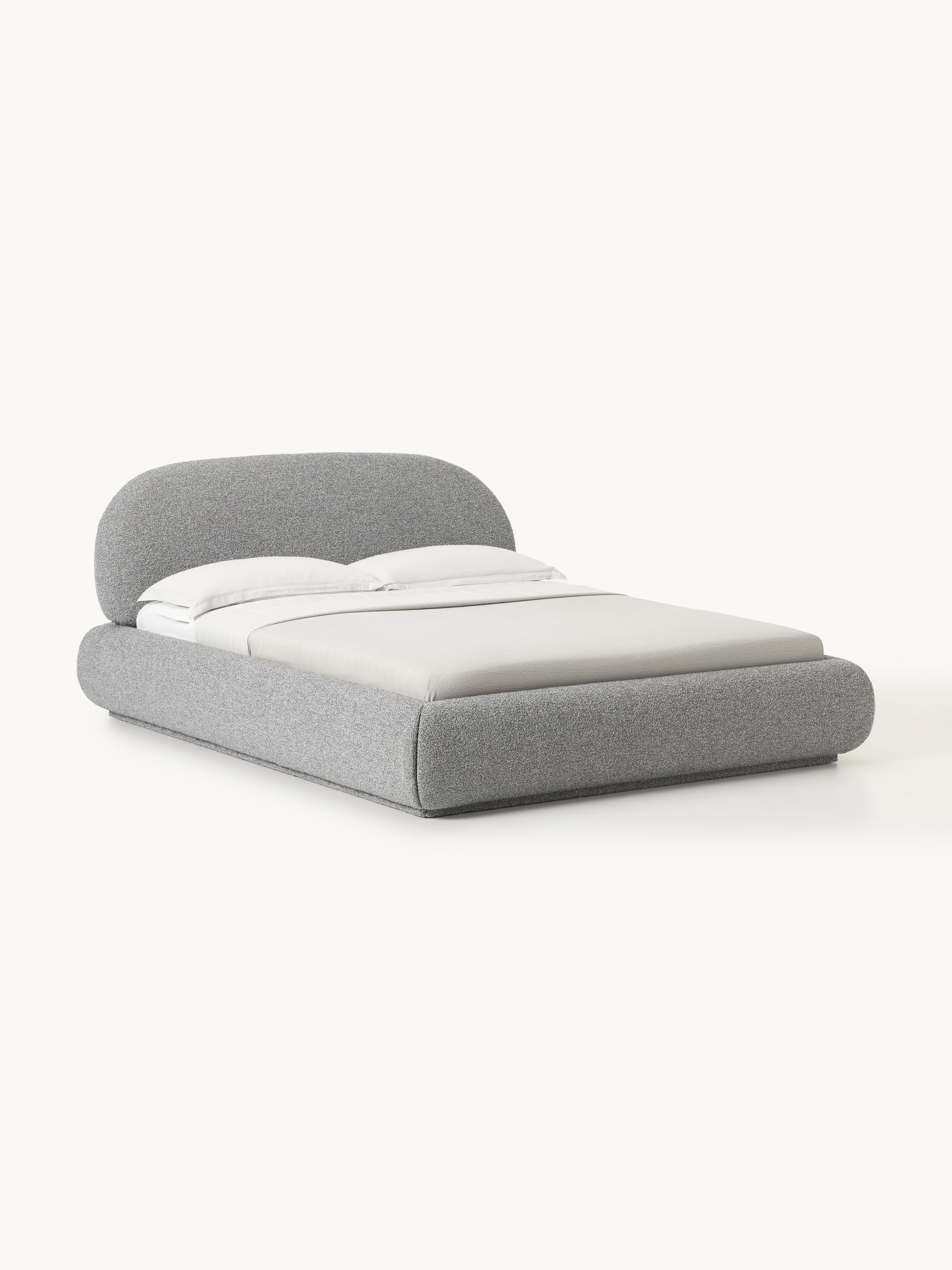 Alba Upholstered Bouclé Bed with Storage