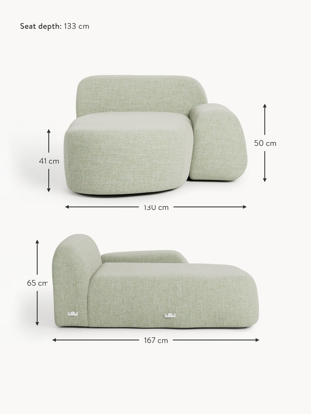 Wolke Bouclé Chaise Corner Module
