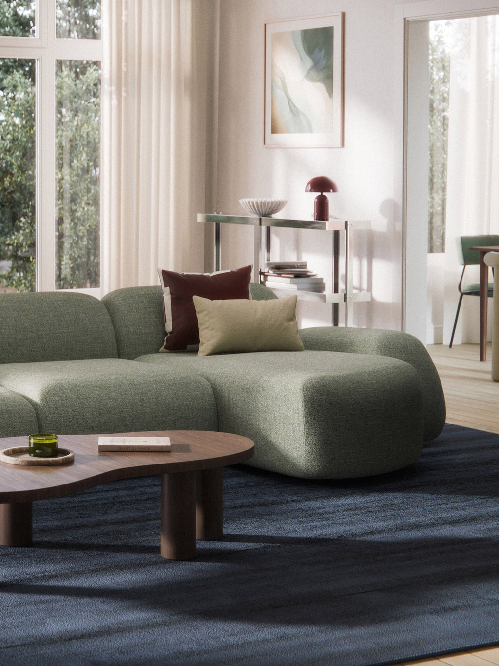 Wolke Bouclé Chaise Corner Module