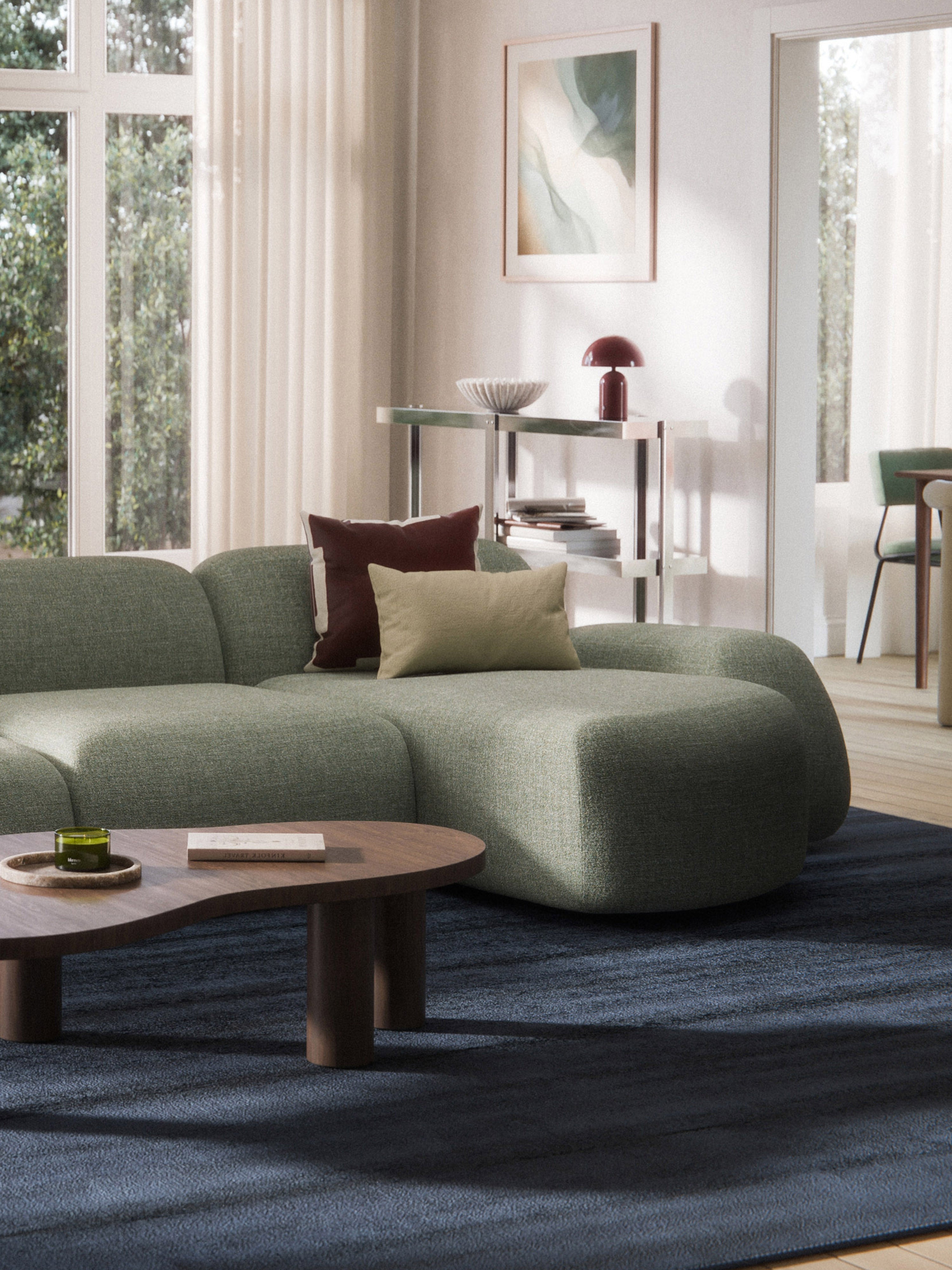 Wolke Bouclé Chaise Corner Module