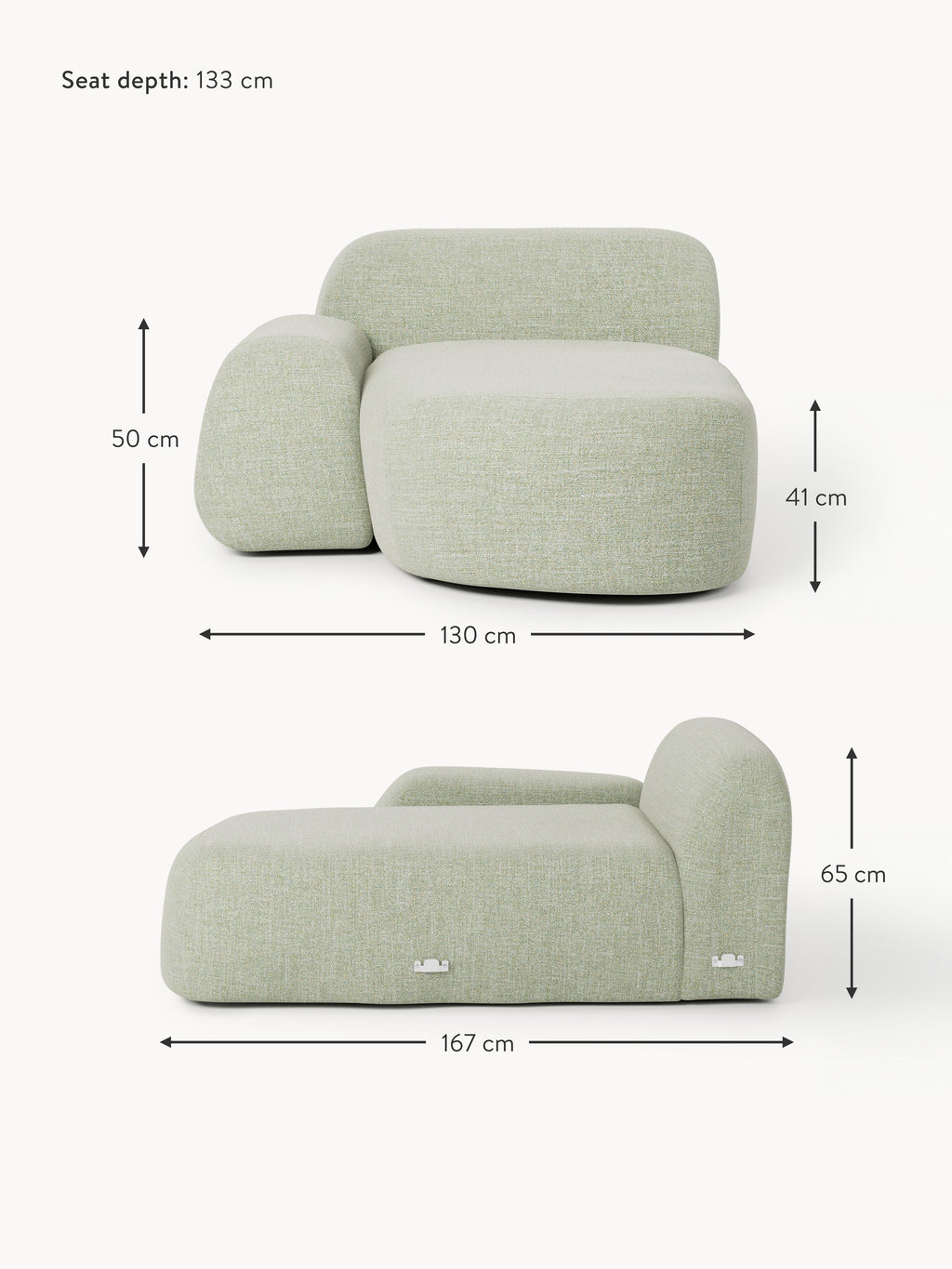 Wolke Bouclé Chaise Corner Module