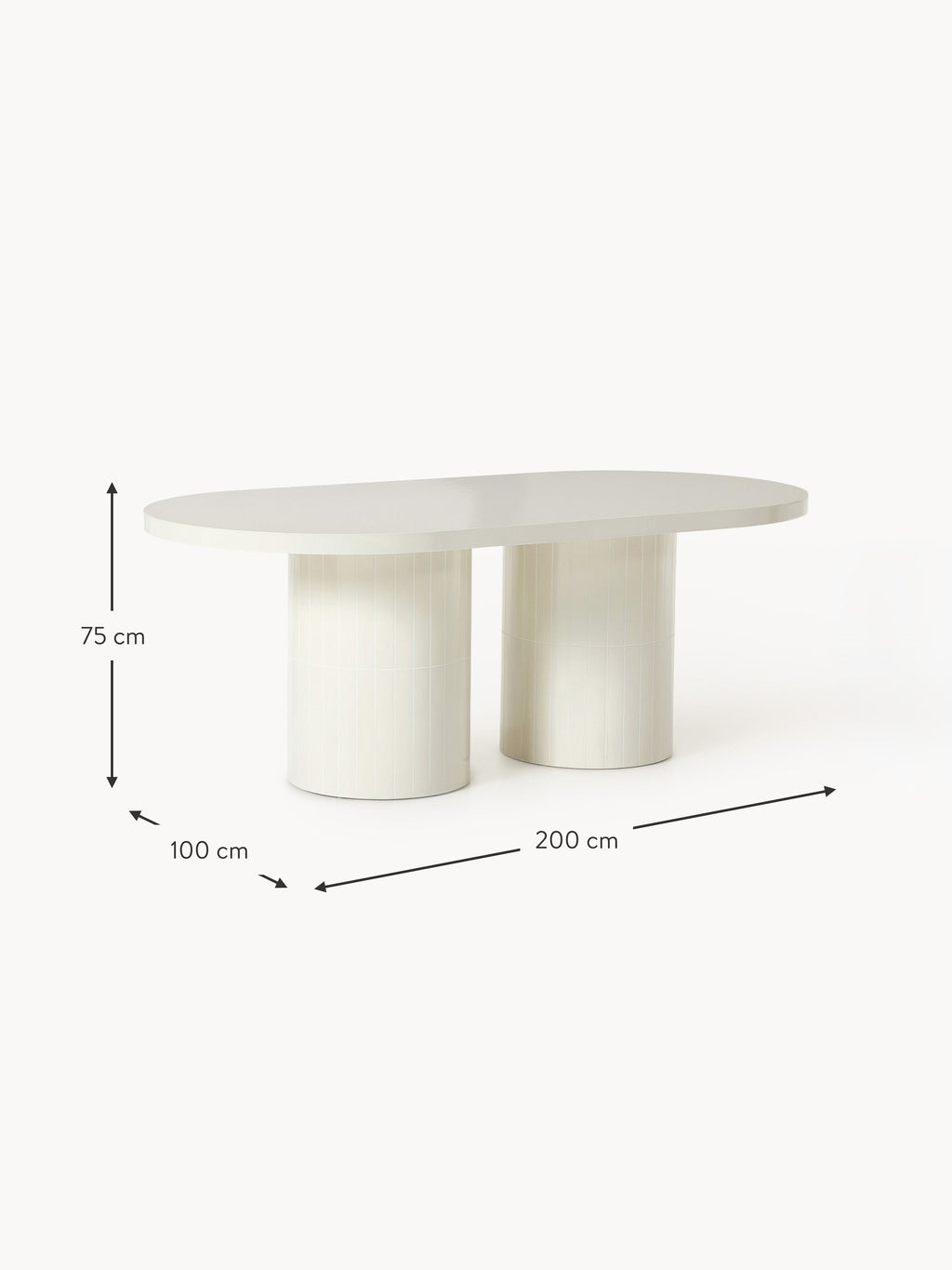 Saya Oval Garden Table, 200 x 100 cm