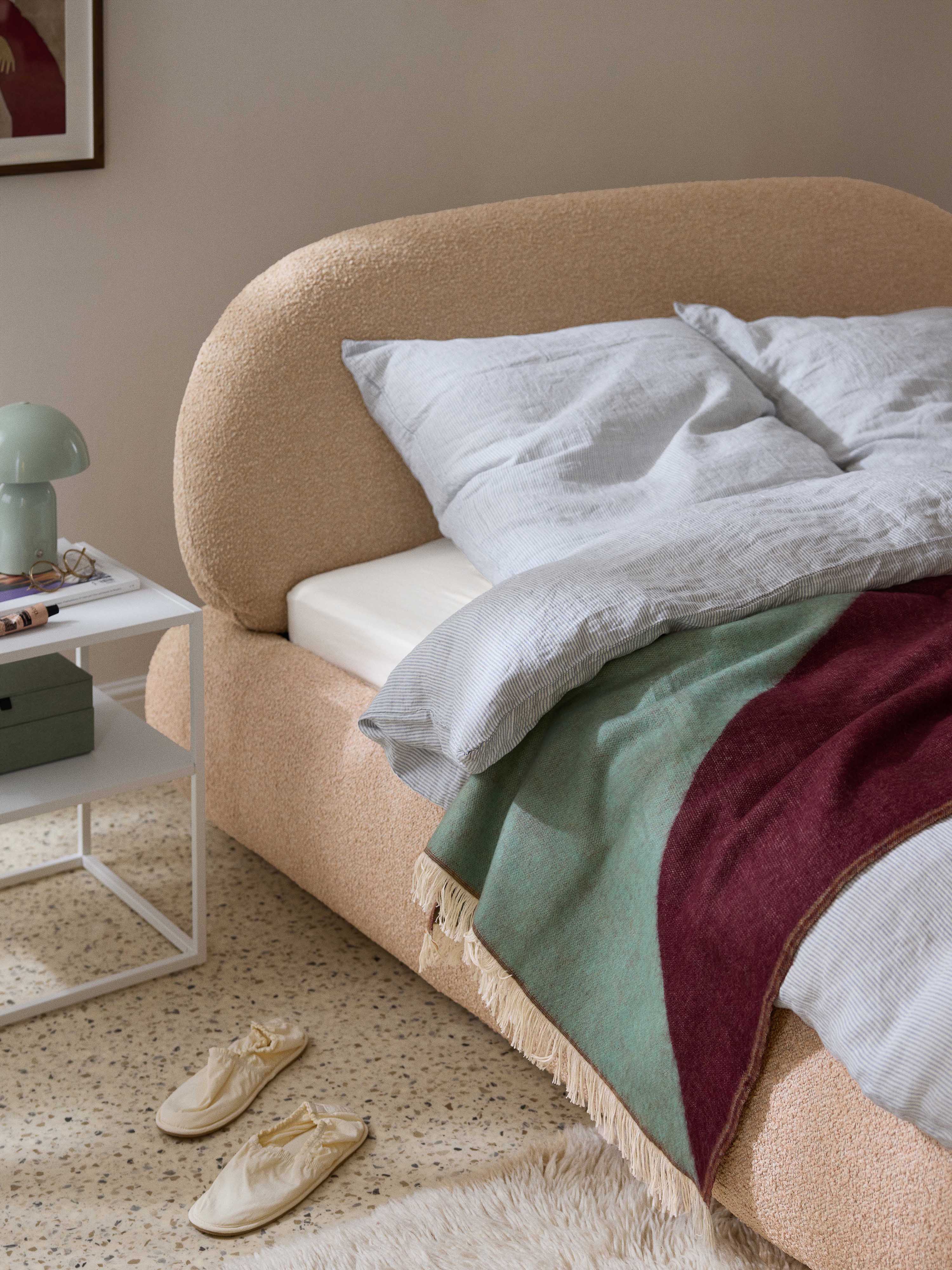 Alba Upholstered Bouclé Bed