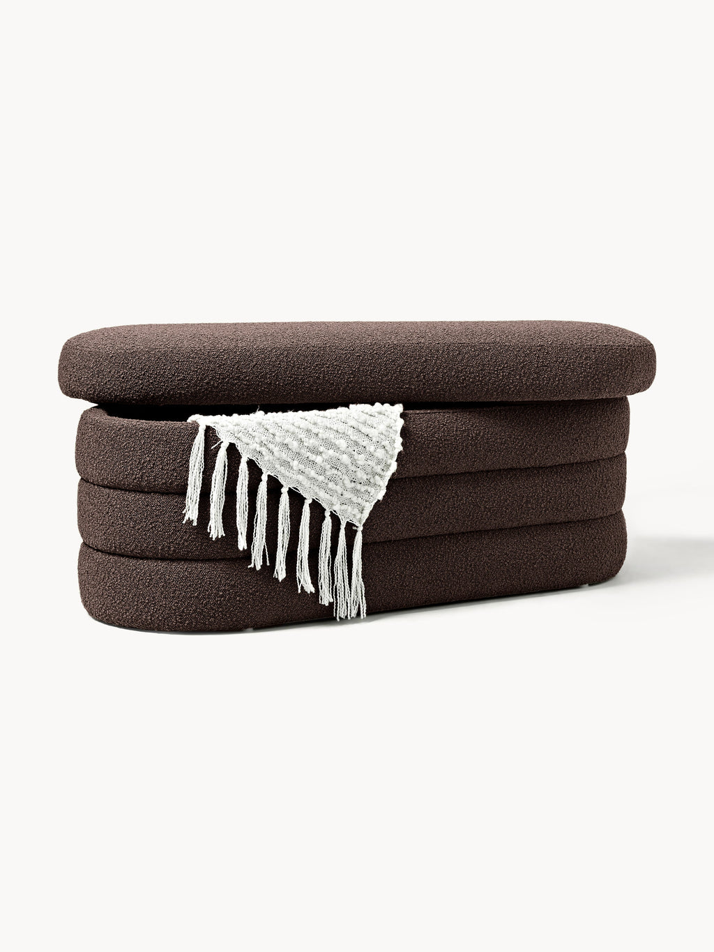 Alto Bouclé Upholstered Bench with Storage Space