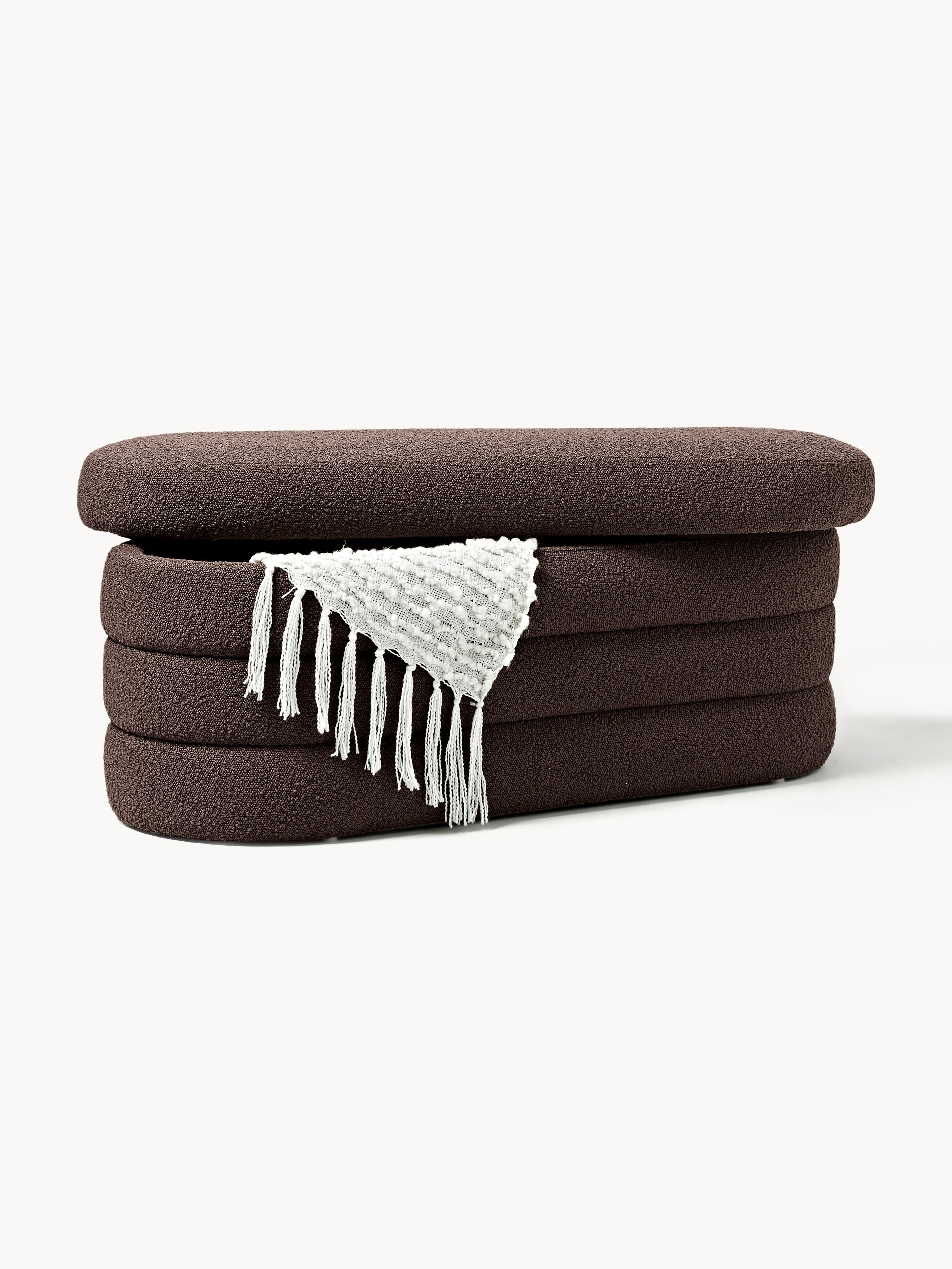 Alto Bouclé Upholstered Bench with Storage Space