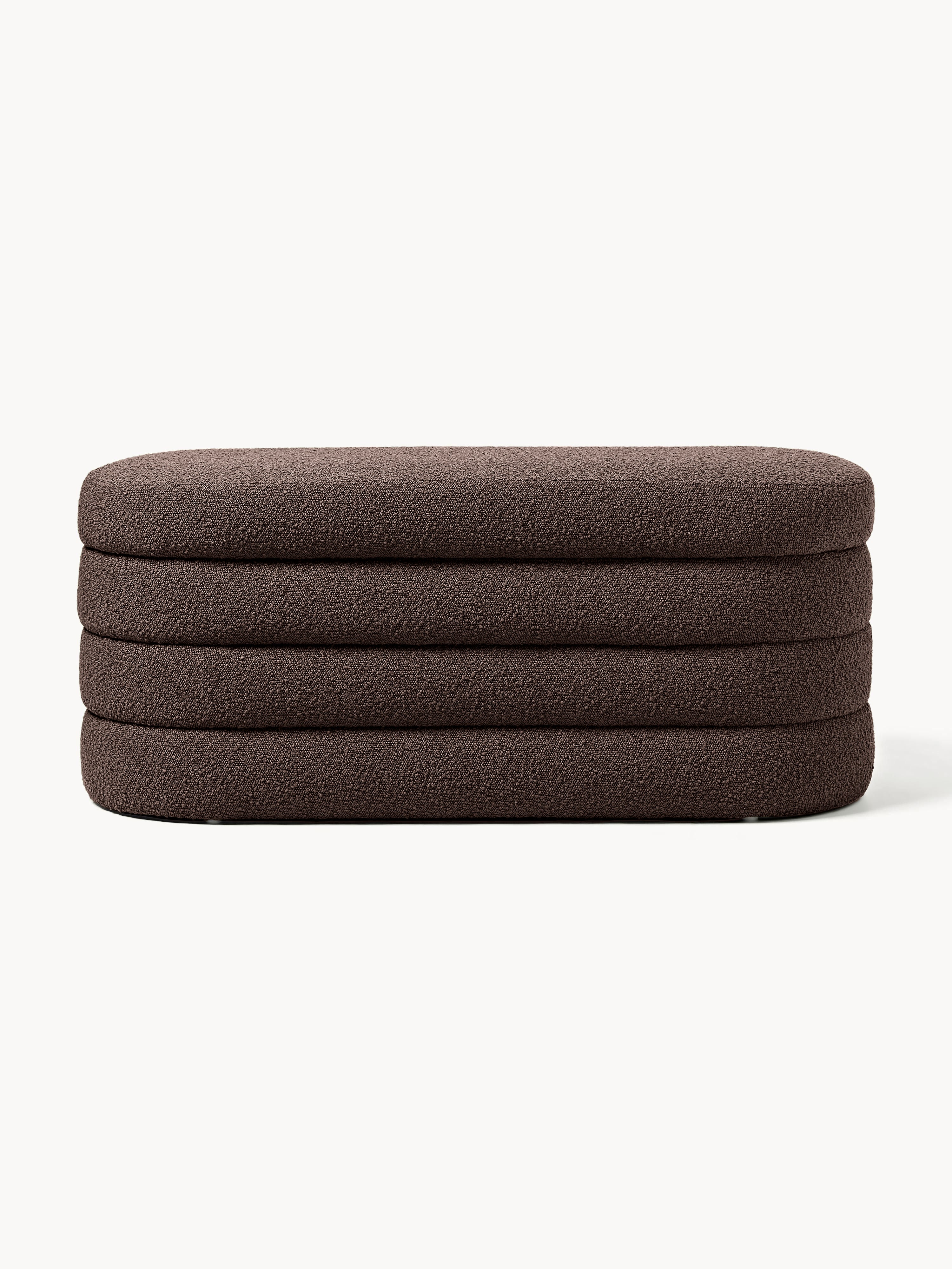 Alto Bouclé Upholstered Bench with Storage Space