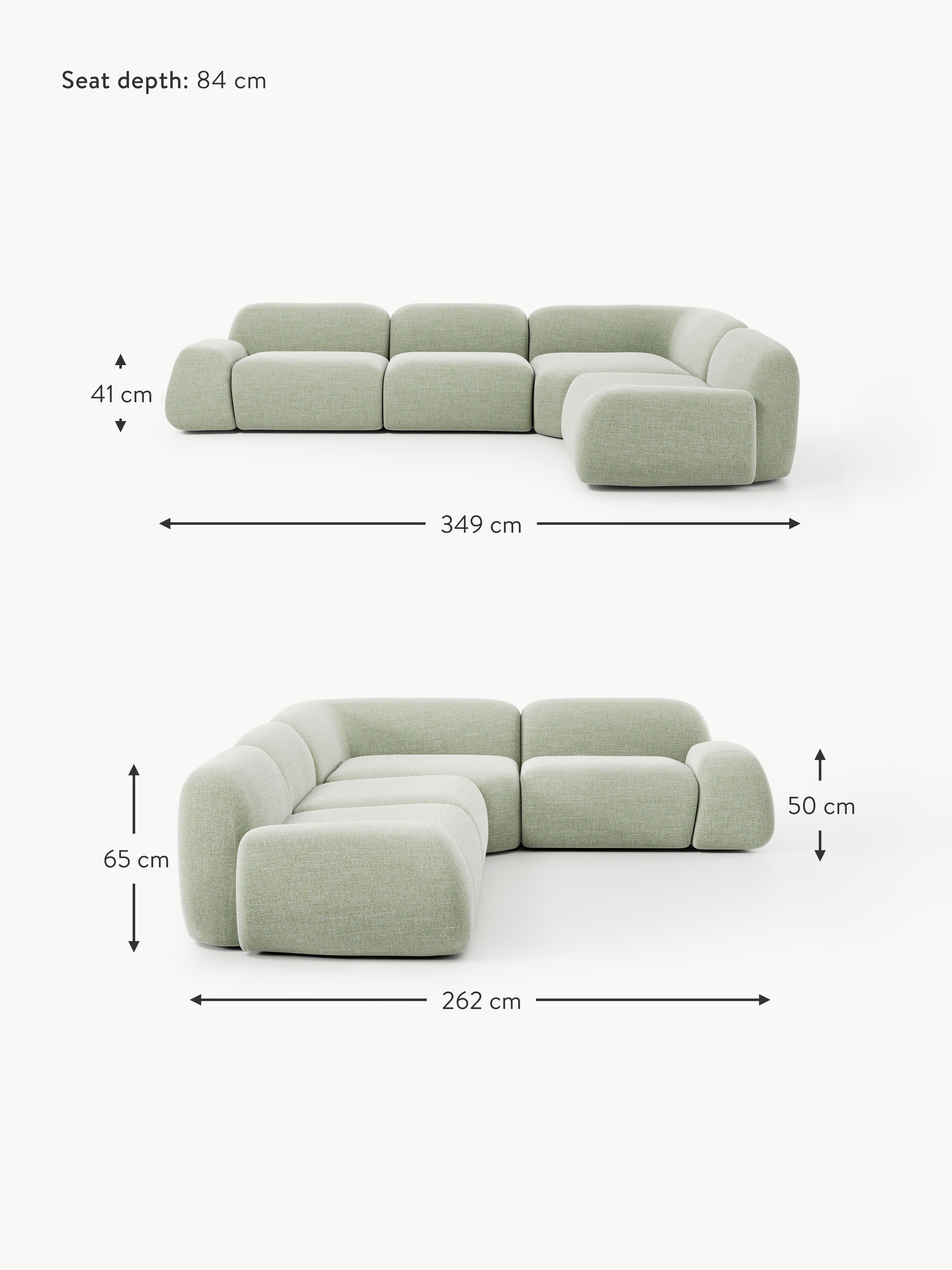 Wolke Modular Bouclé Corner Sofa (4-seater)