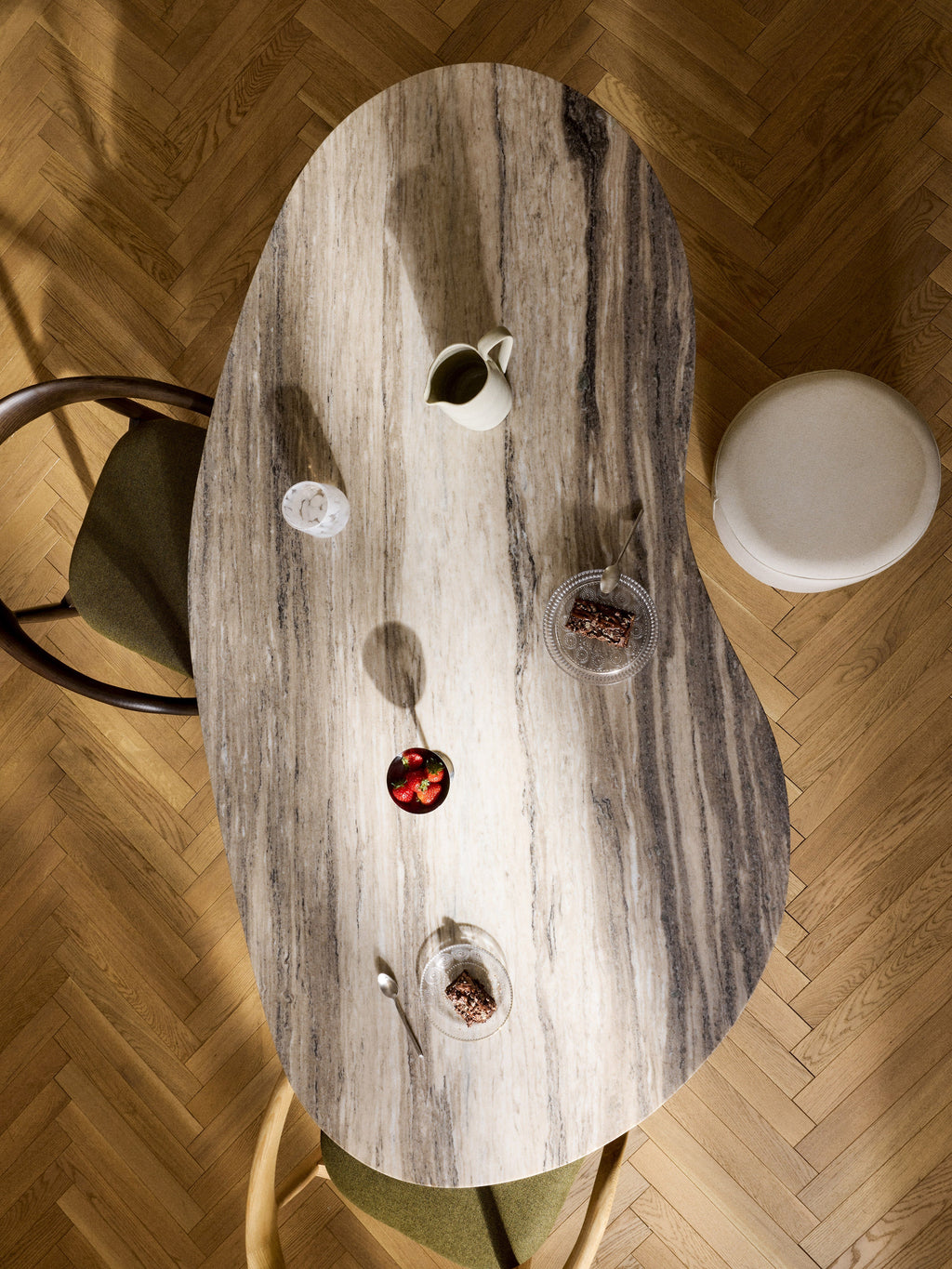Naruto Organic-Shaped Marble Dining Table, in various sizes