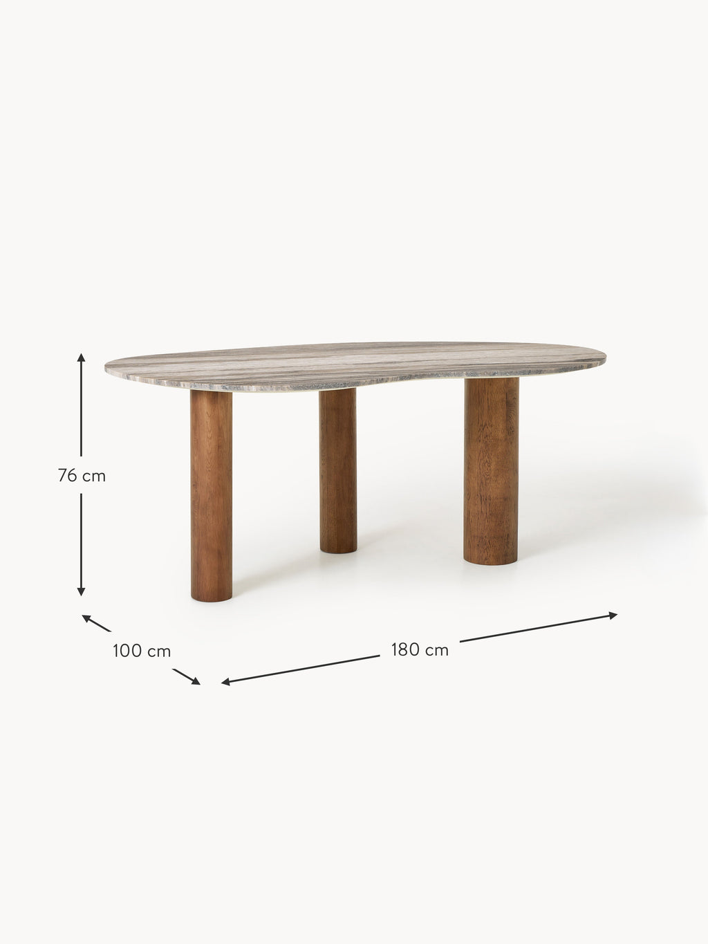 Naruto Organic-Shaped Marble Dining Table, in various sizes
