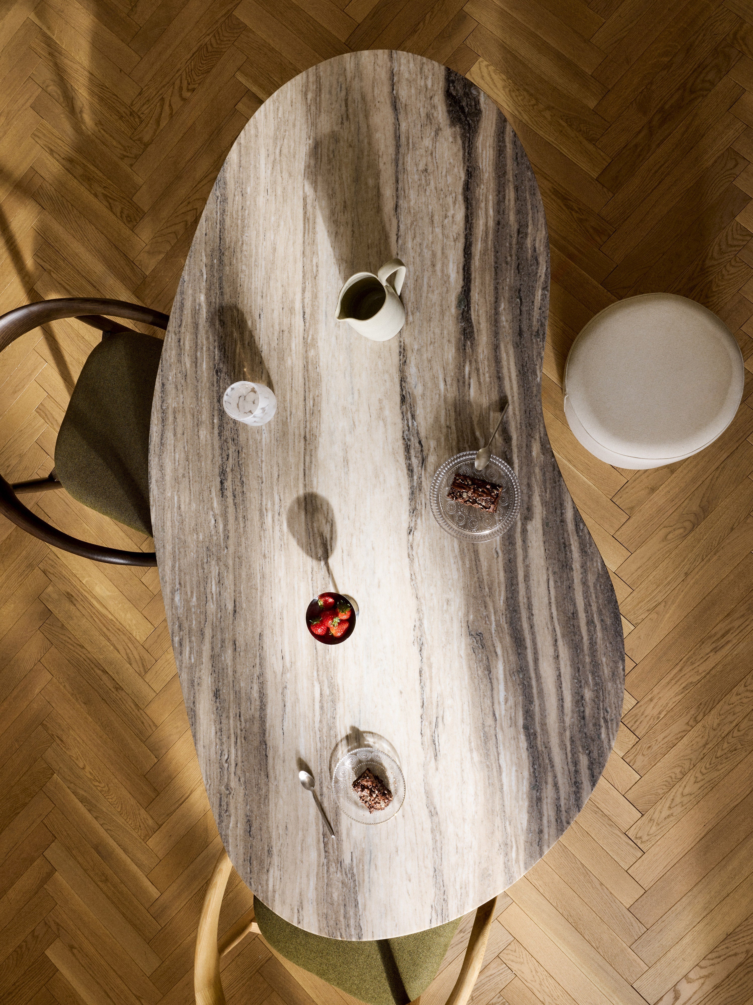 Naruto Organic-Shaped Marble Dining Table, in various sizes