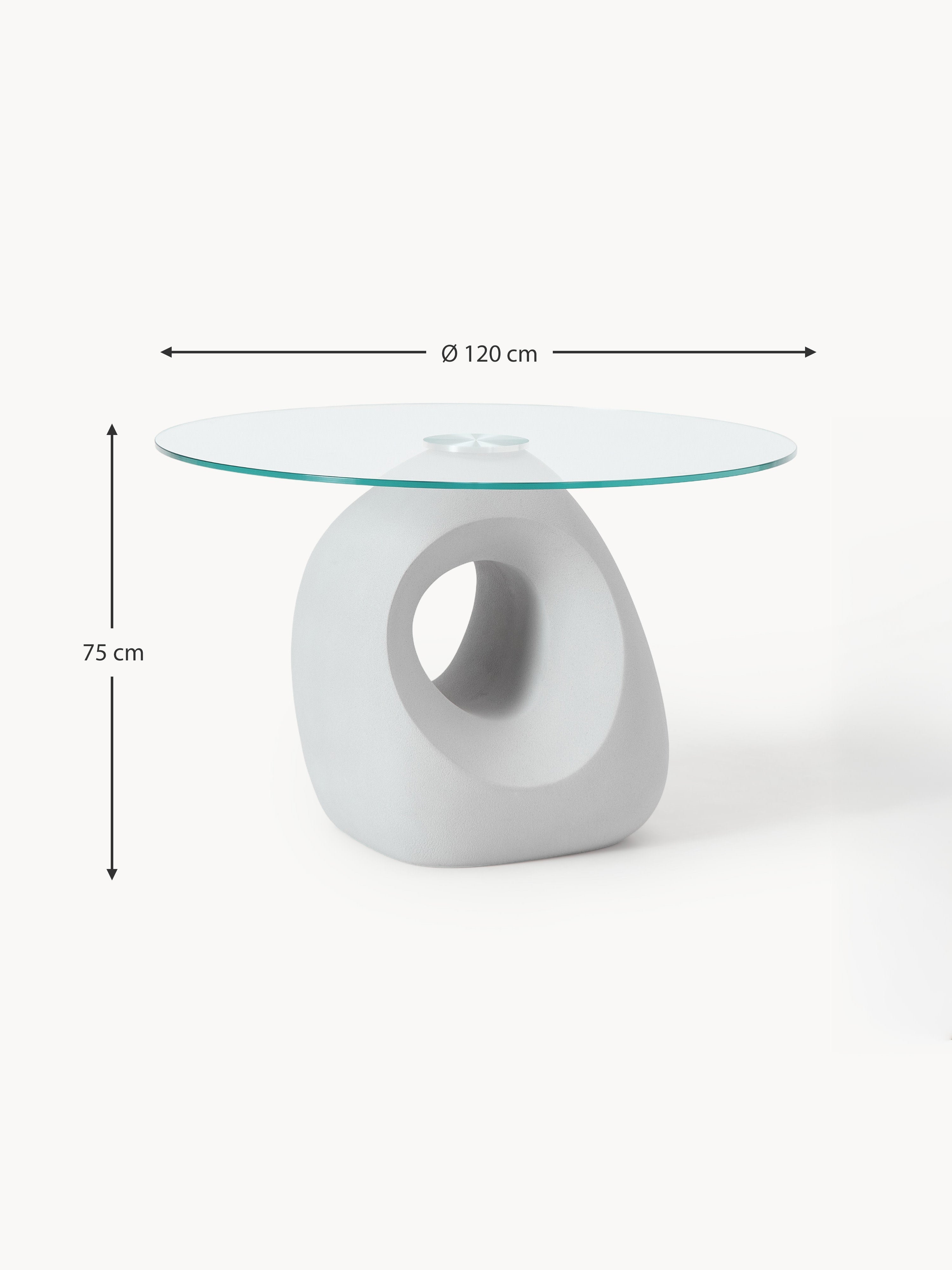 Linus Round Dining Table with Glass Top, in various sizes