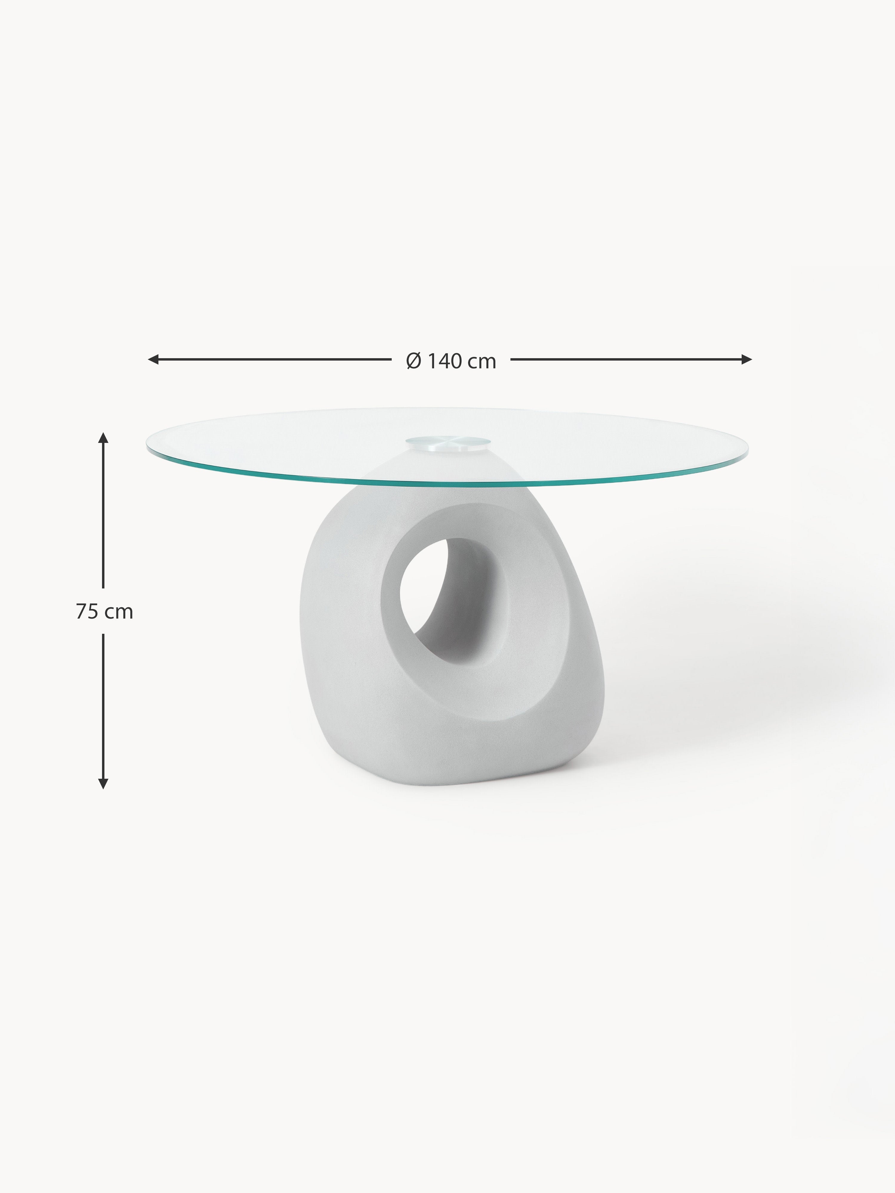 Linus Round Dining Table with Glass Top, in various sizes