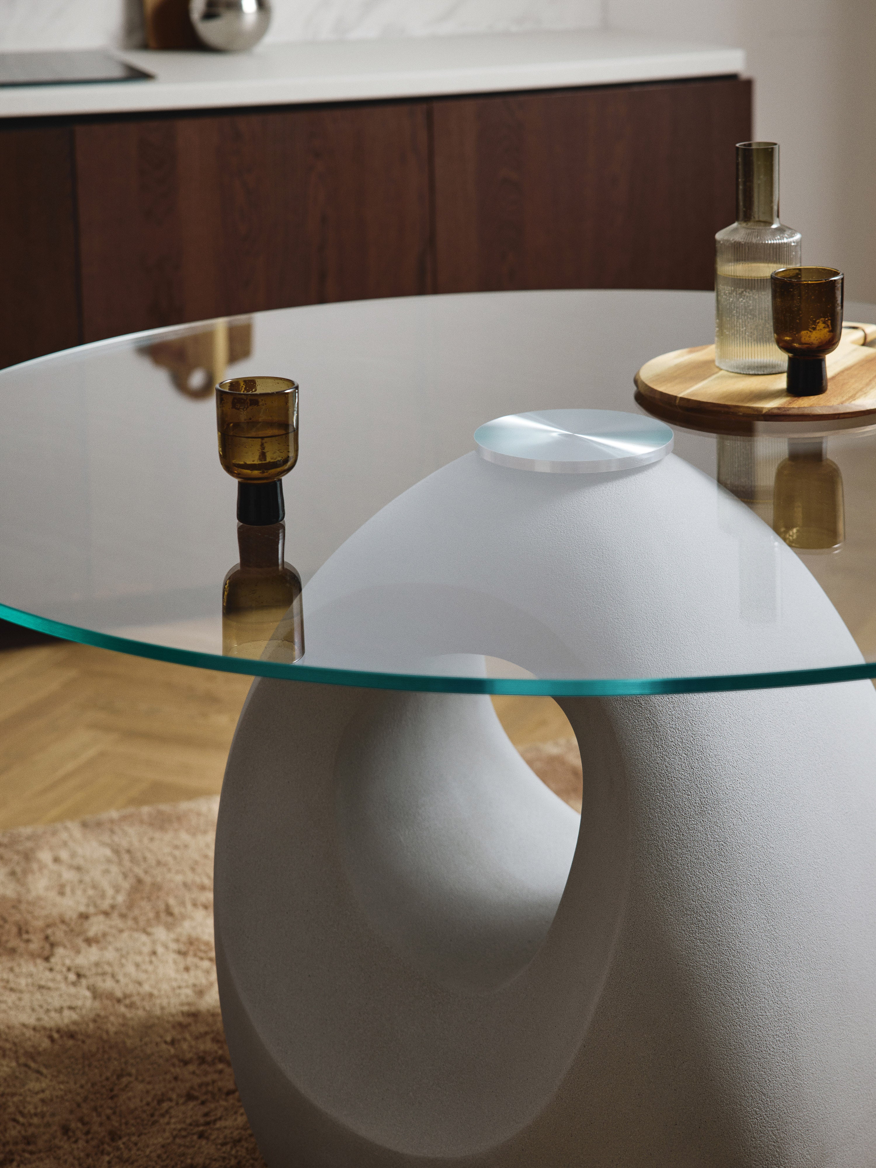 Linus Round Dining Table with Glass Top, in various sizes