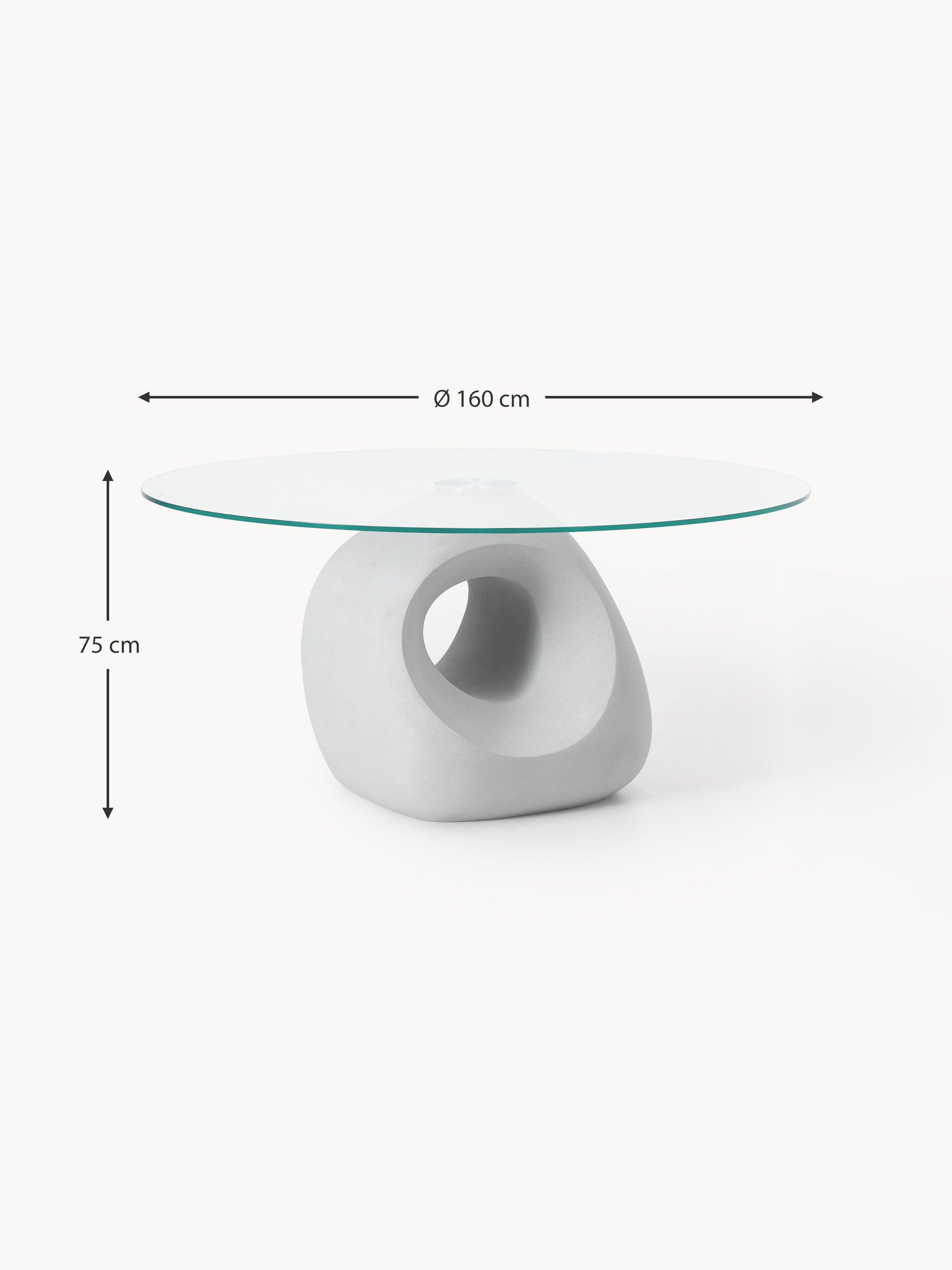 Linus Round Dining Table with Glass Top, in various sizes