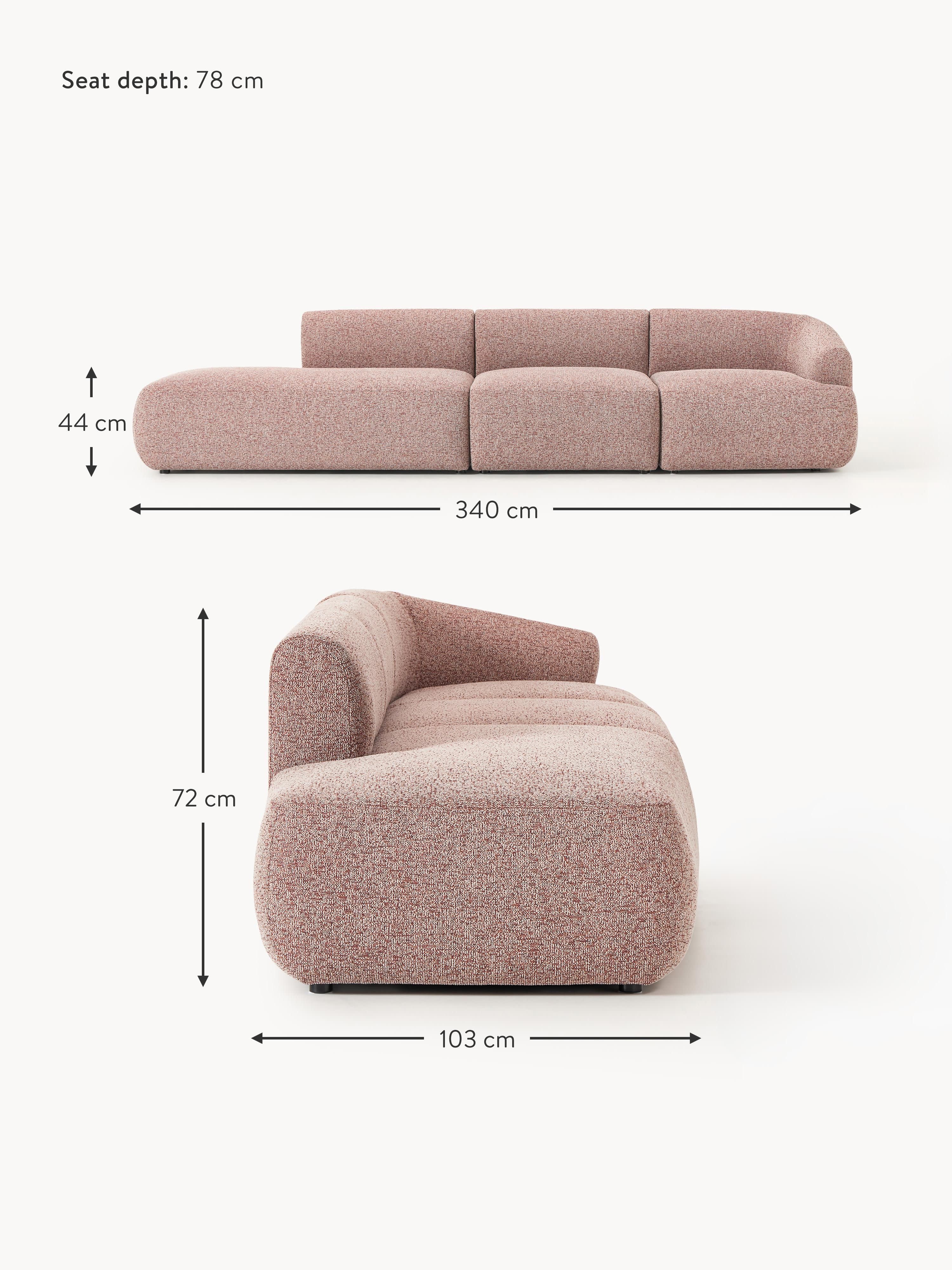 Sofia Modular Bouclé Chaise (4-seater)