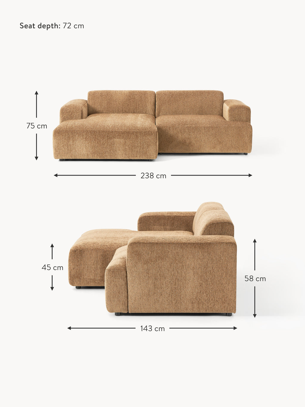 Melva Corner Sofa (3-seater)
