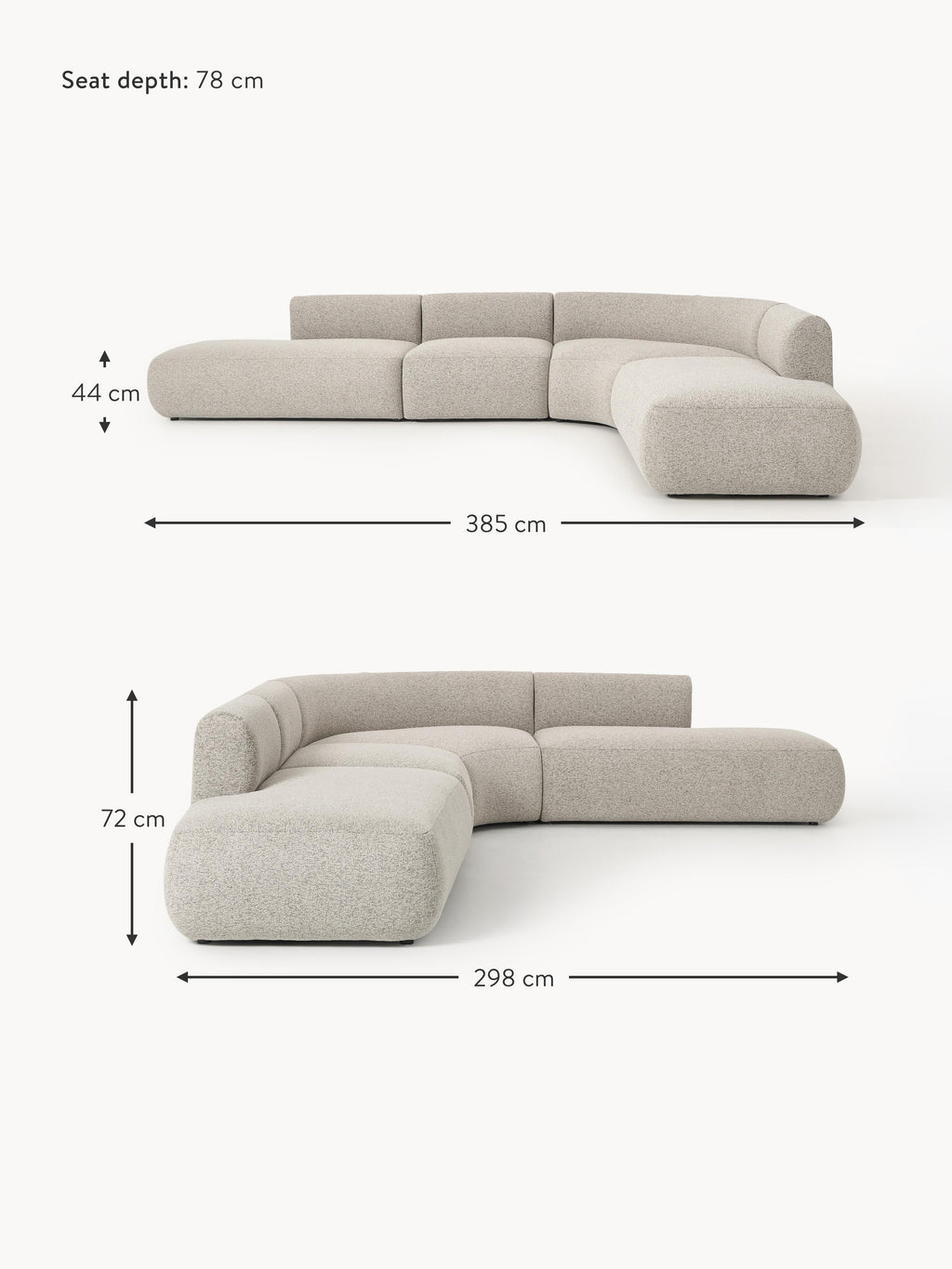 Sofia XL Modular Bouclé Corner Sofa