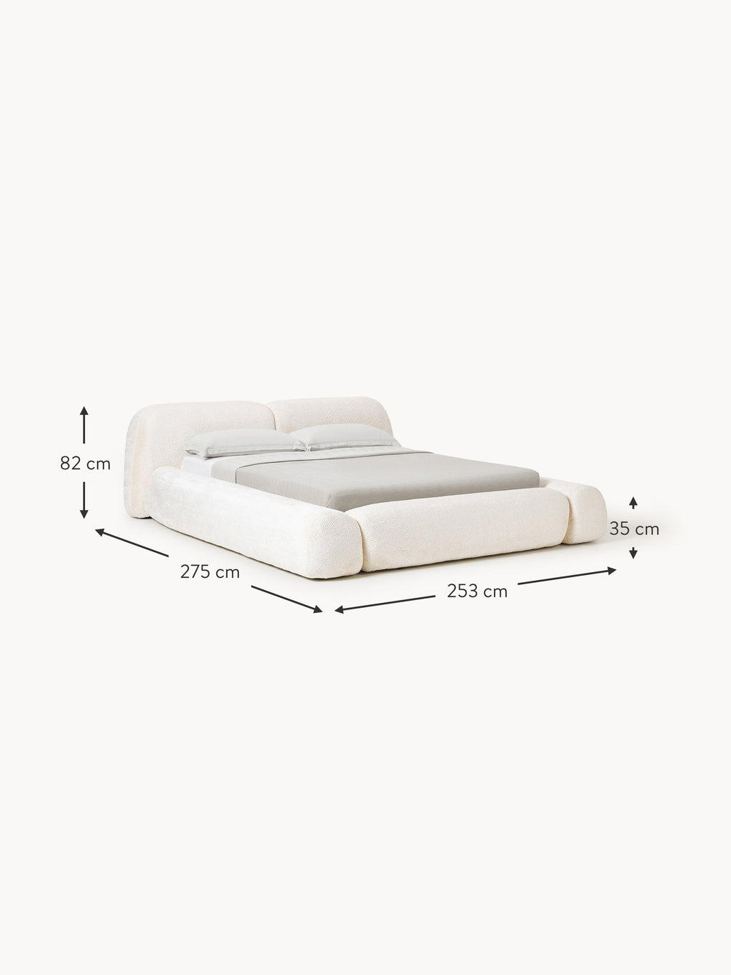 Wolke Upholstered Teddy Bouclé Bed