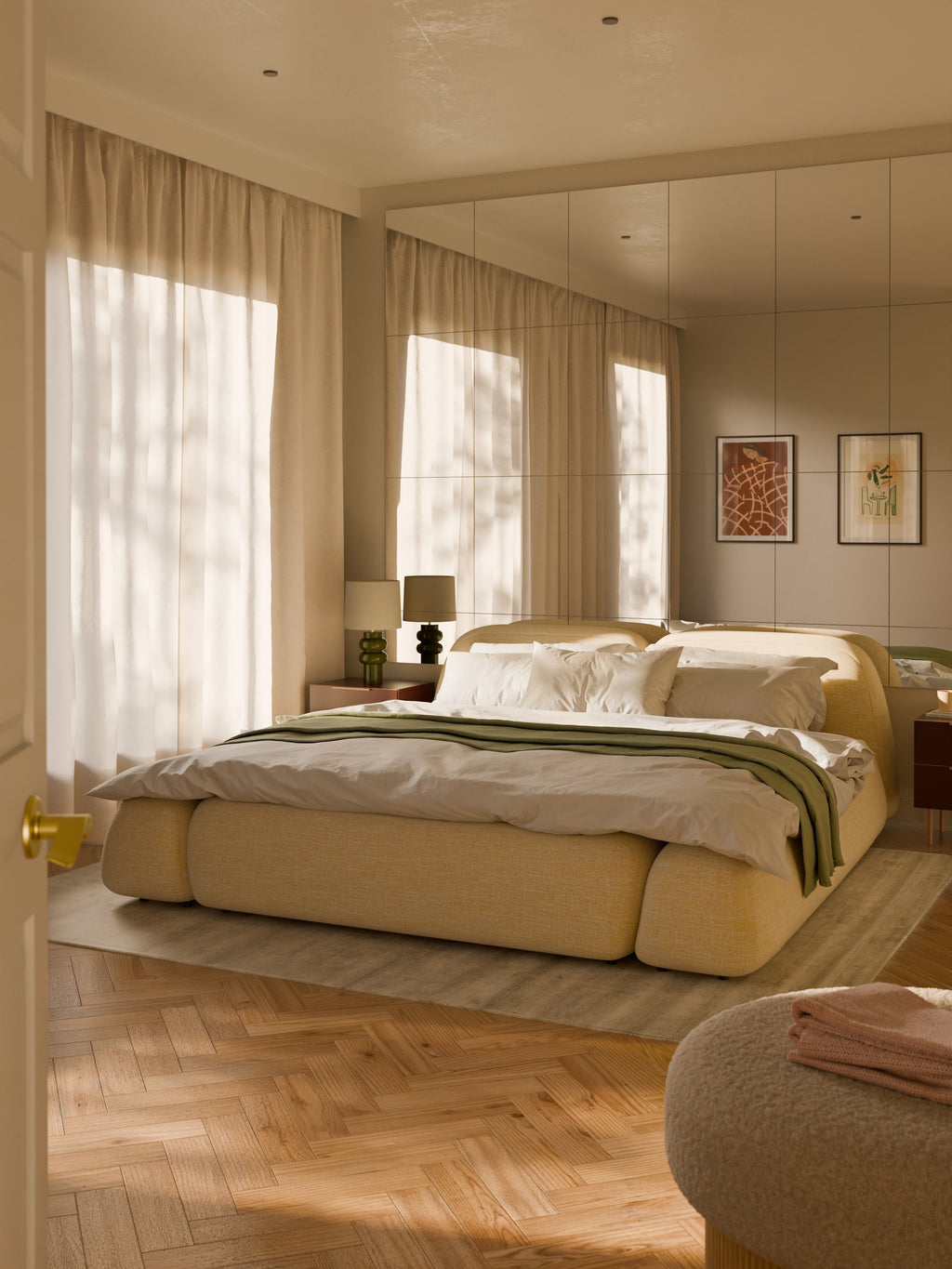 Wolke Upholstered Bouclé Bed