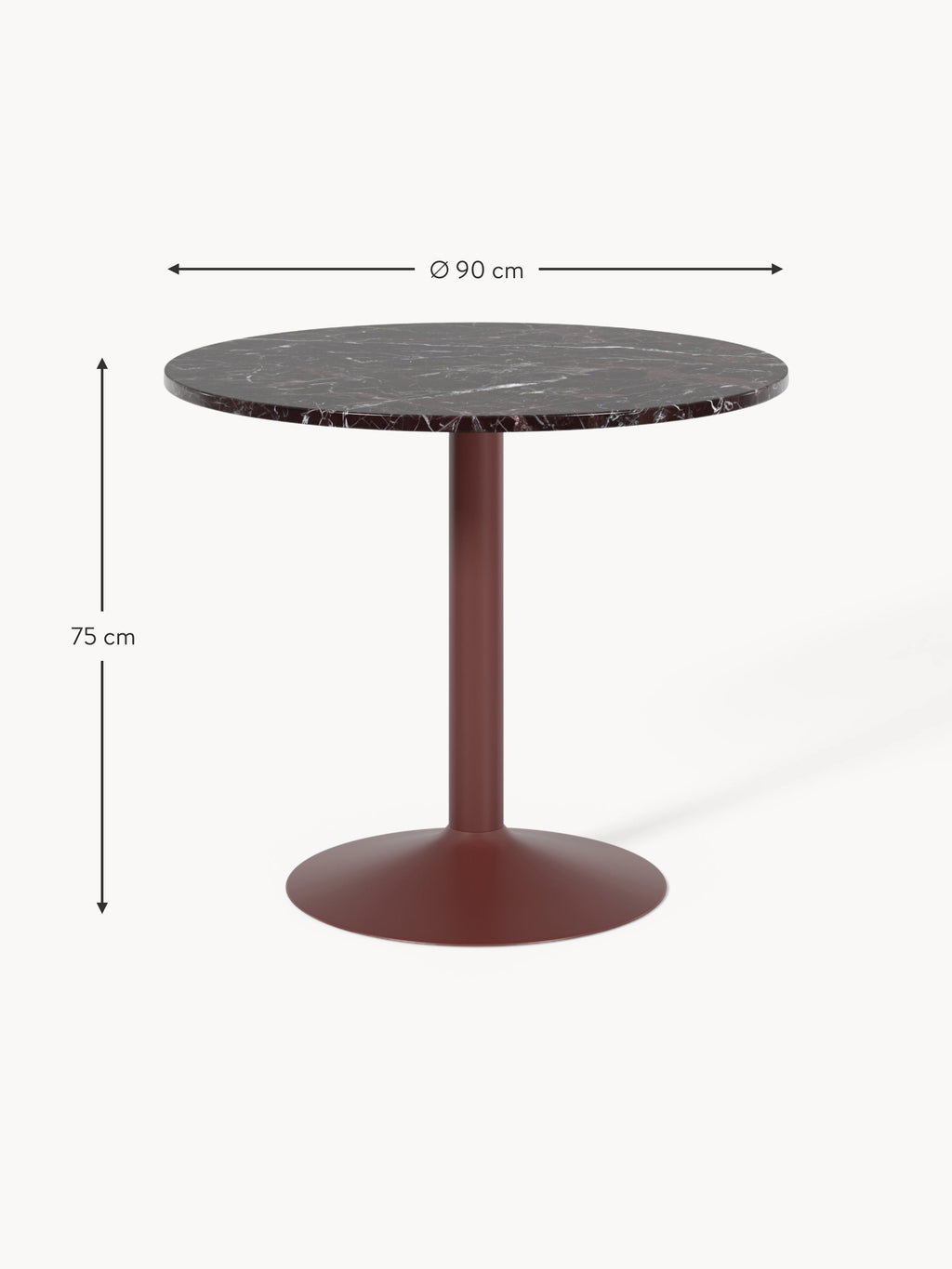Miley Round Marble Dining Table, Ø 90 cm