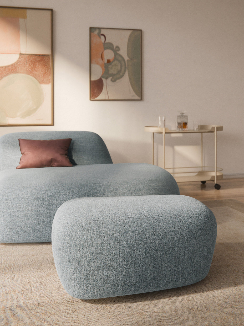 Wolke Large Bouclé Ottoman