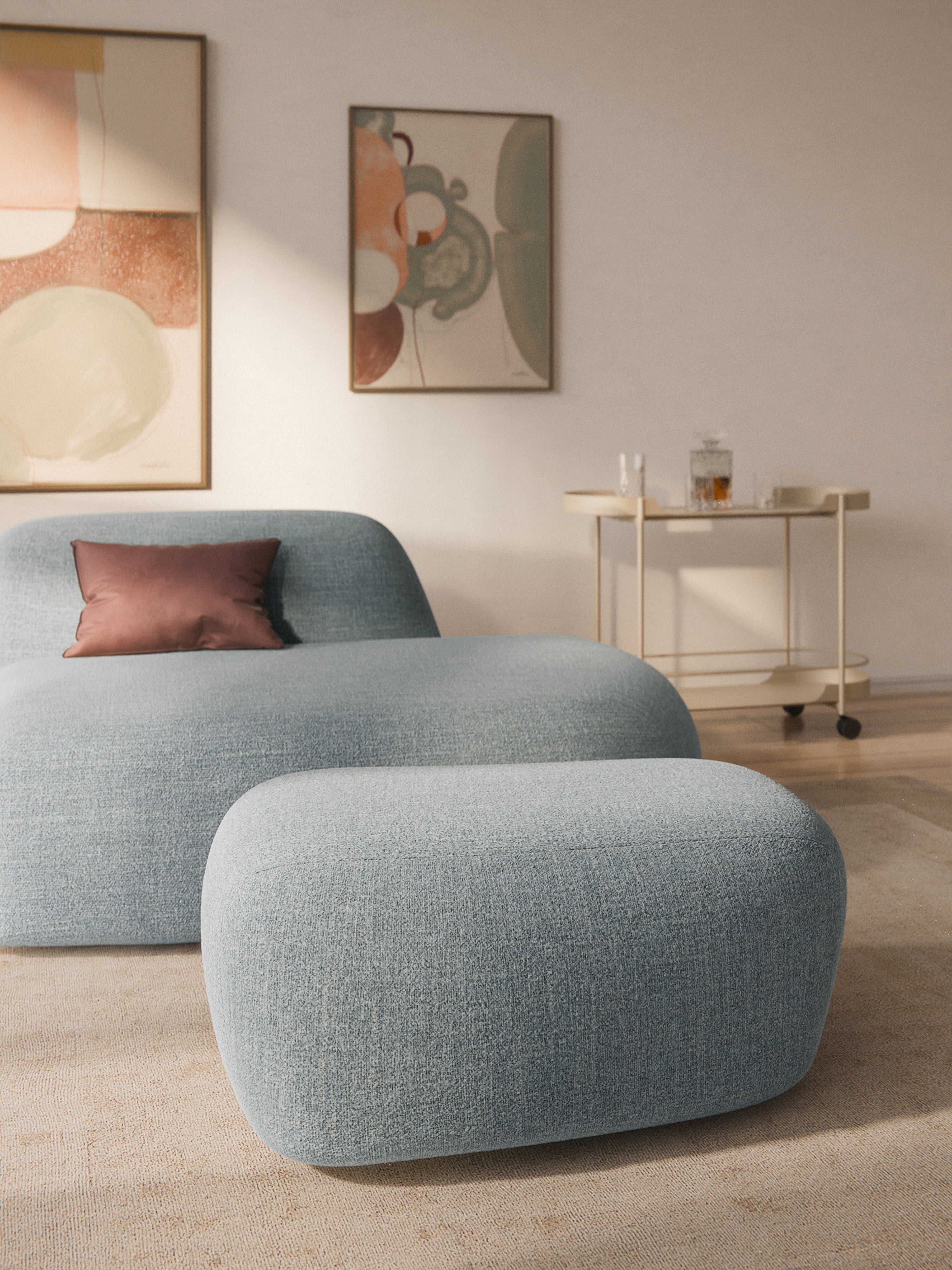 Wolke Large Bouclé Ottoman