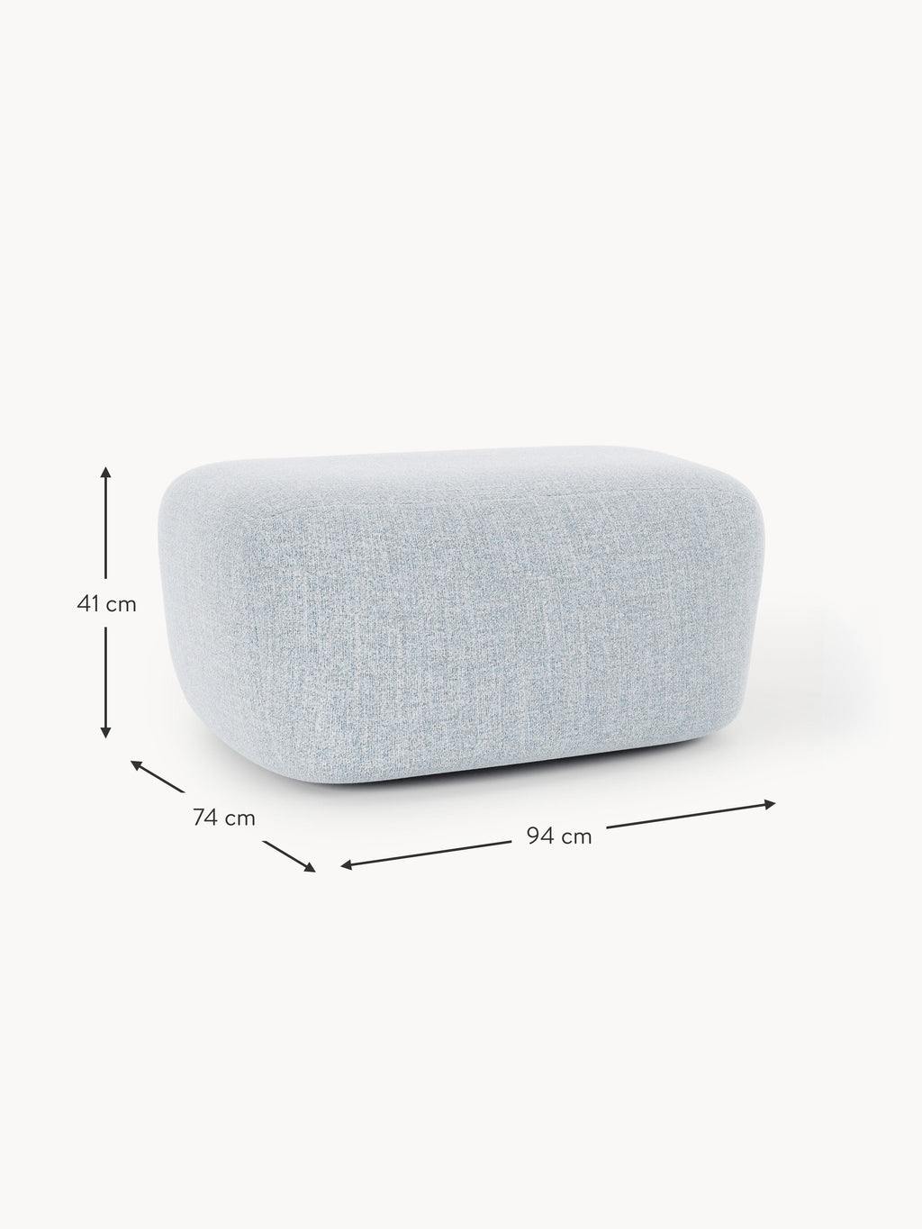 Wolke Large Bouclé Ottoman