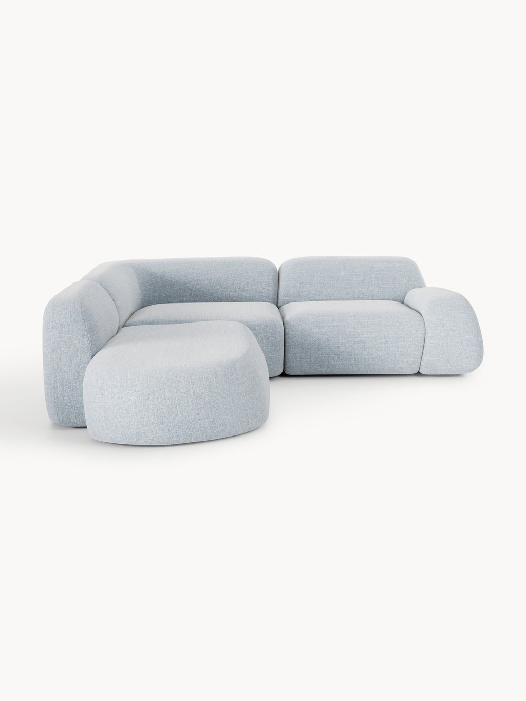 Wolke Modular Bouclé Corner Sofa (4-seater) with Chaise End