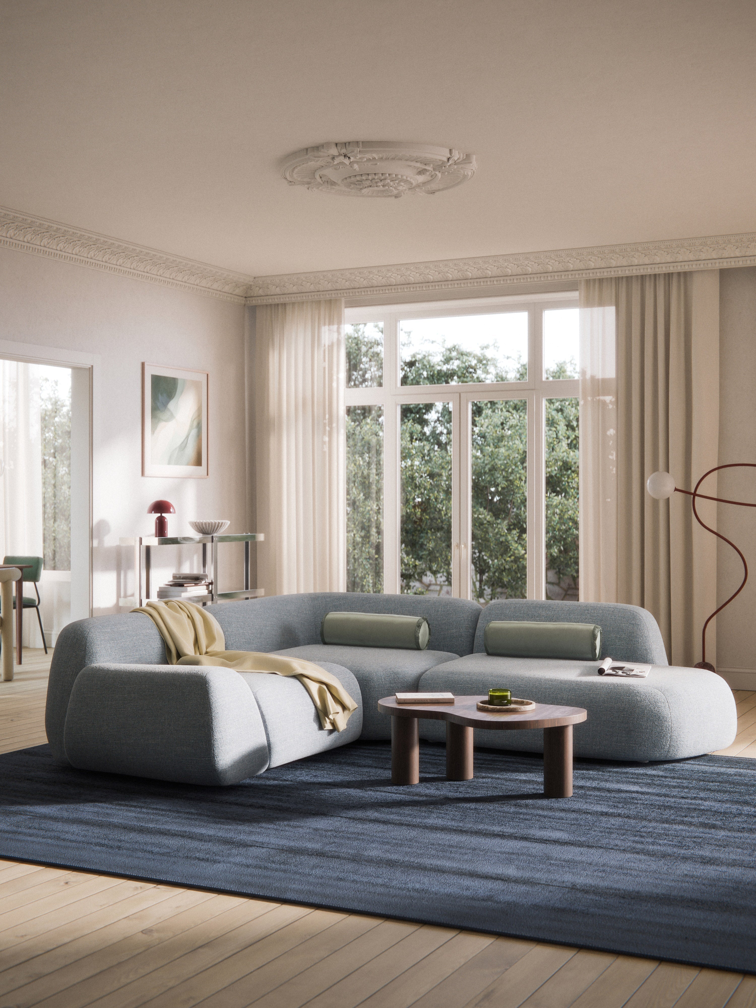 Wolke Modular Bouclé Corner Sofa (4-seater) with Chaise End