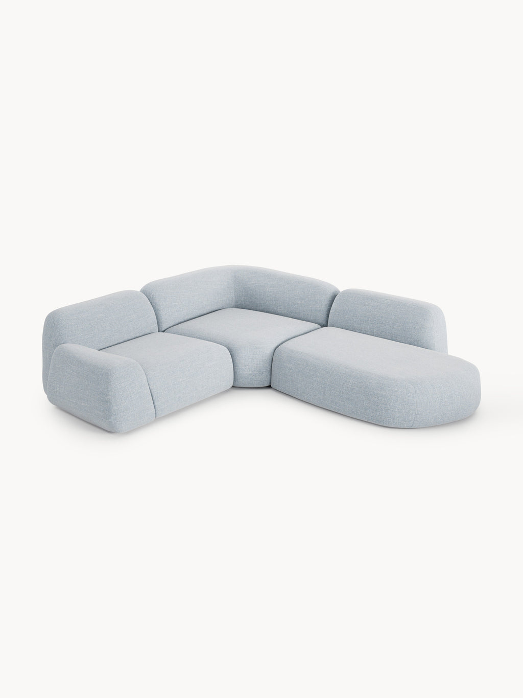 Wolke Modular Bouclé Corner Sofa (4-seater) with Chaise End
